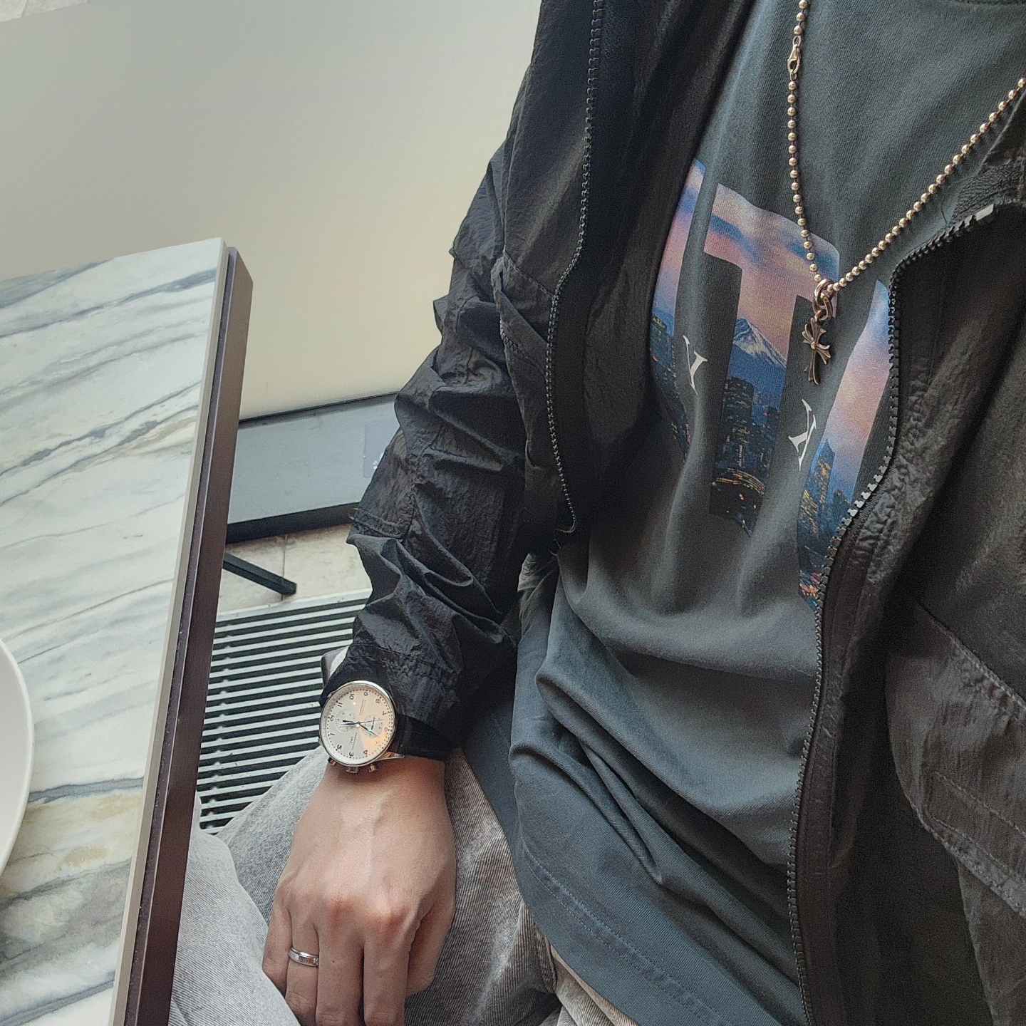 Stone Island 12321 Nylon Metal Garment Dyed Packable Overshirt Black - 22SS, Ader Error Fendig Jeans Grey 착용 스타일 - 5