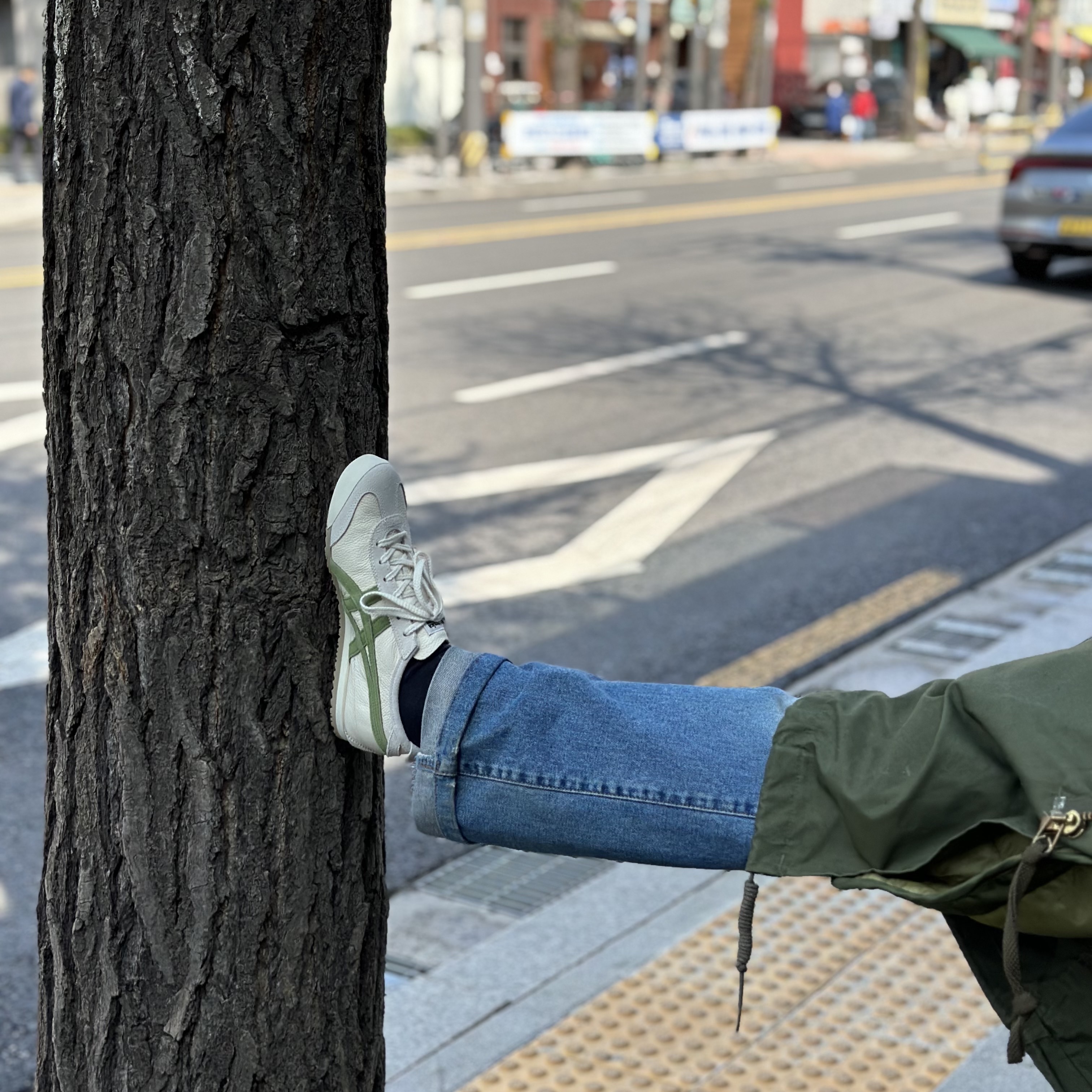 Onitsuka Tiger Mexico 66 Vintage Birch Cactus Green 착용 스타일