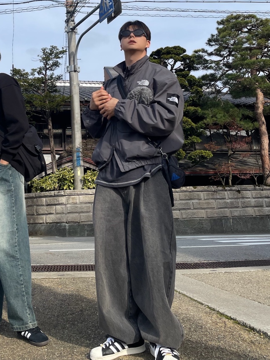 Gentle Monster x Maison Margiela MM005 Black Black, The North Face White Label Neilton Jacket Dark Gray 착용 스타일