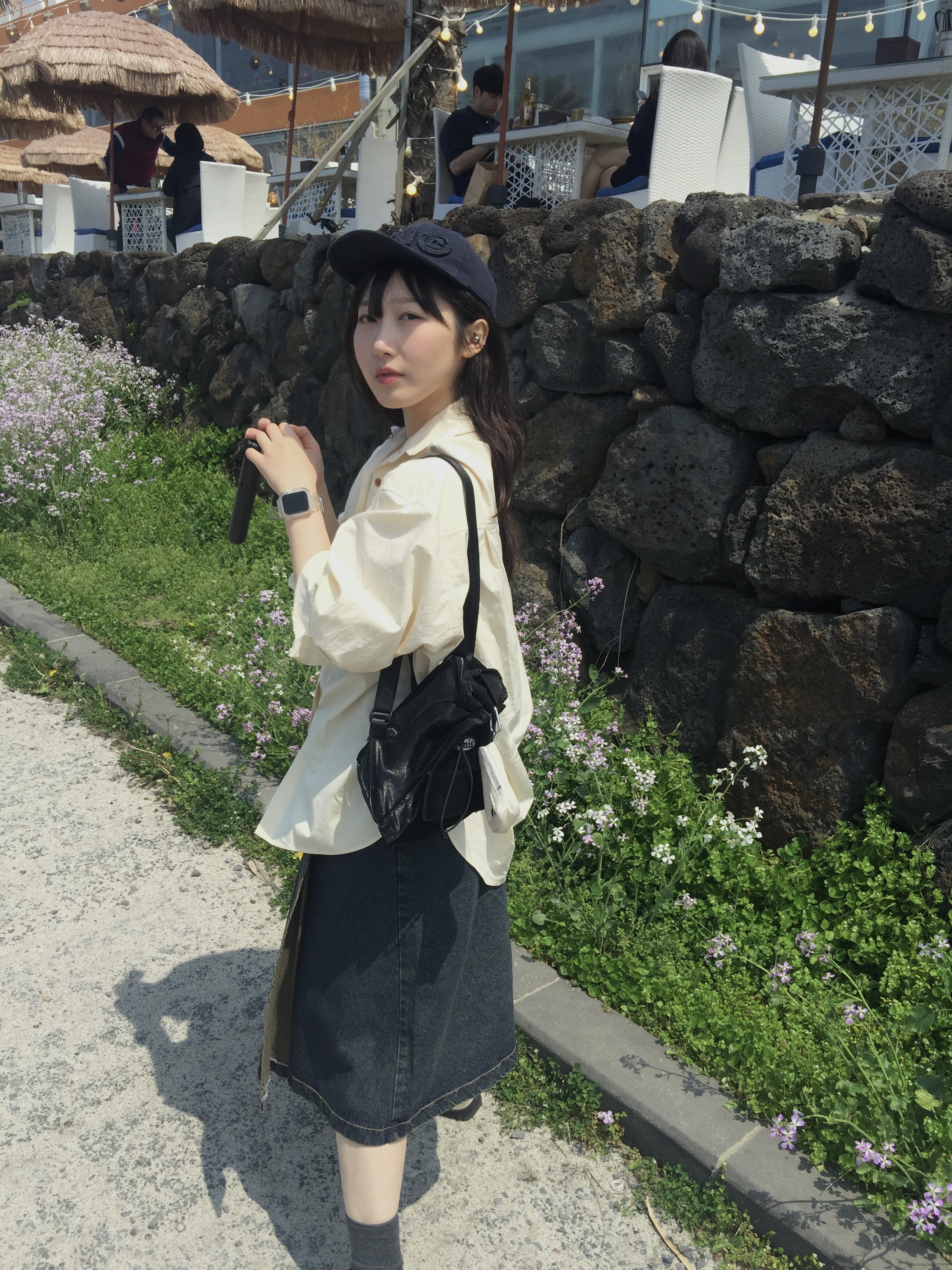 Stussy Low Pro Copyright Applique Strapback Cap Navy, (W) Keen Jasper Rocks SP Sneakers Beige 착용 스타일 - 2