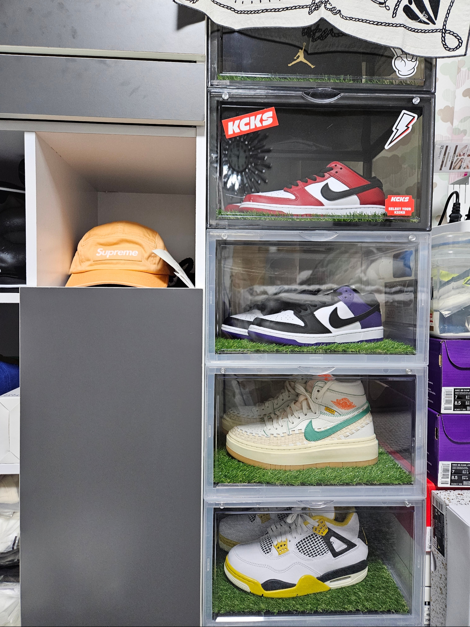 Nike SB Dunk Low Pro Chicago, (PS) Jordan 4 Retro Bred Reimagined 착용 스타일