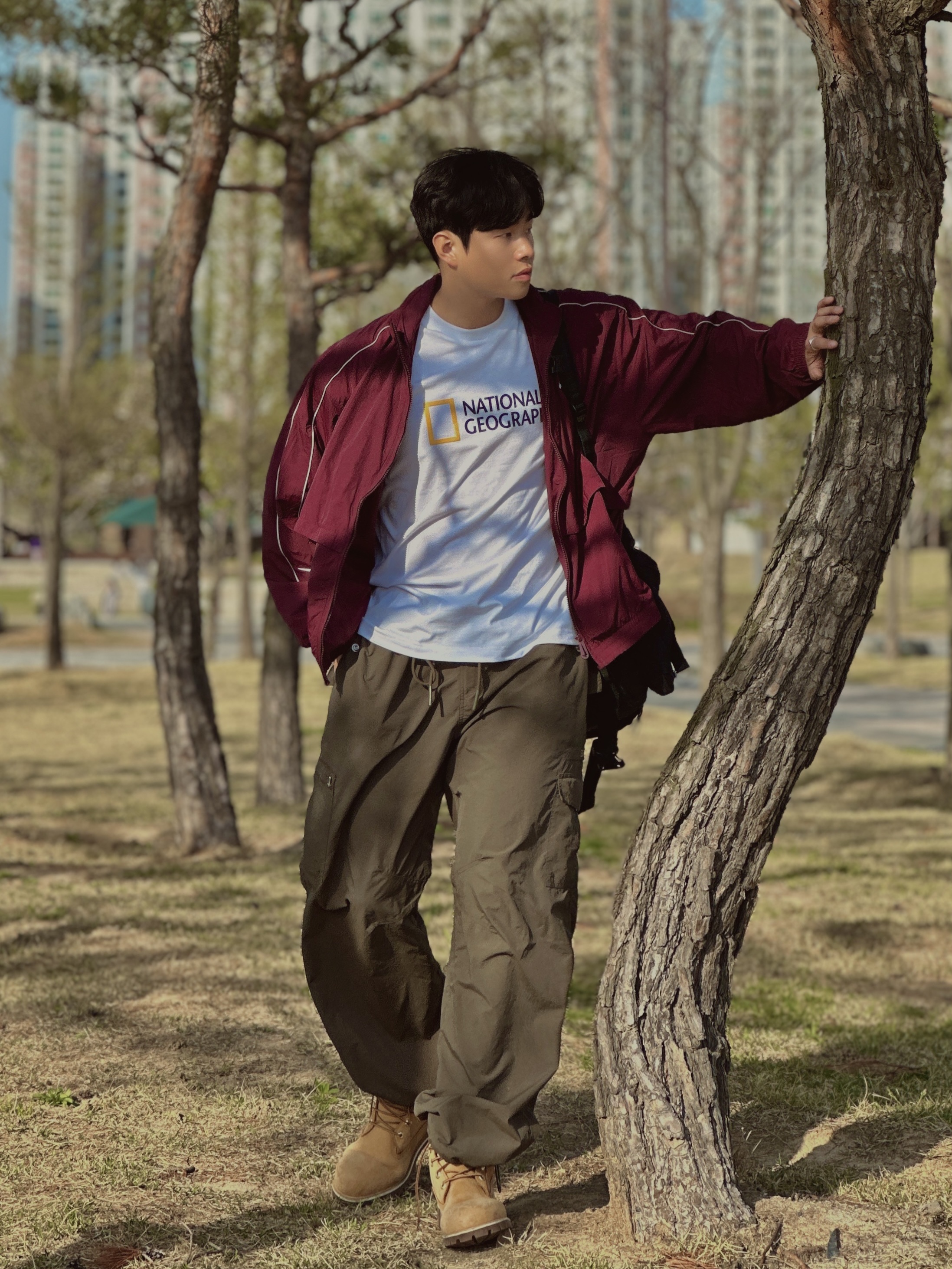 Nike NSW Solo Swoosh Woven Track Jacket Night Maroon - Asia 착용 스타일