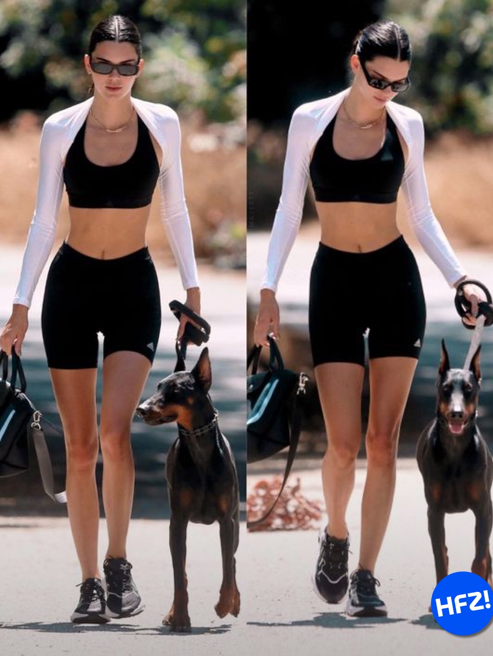 (W) Nike Swoosh Pad Sports Bra Black - Asia, Nike Pro Dri-Fit Fitness Tights Black - Asia 착용 스타일 - 4