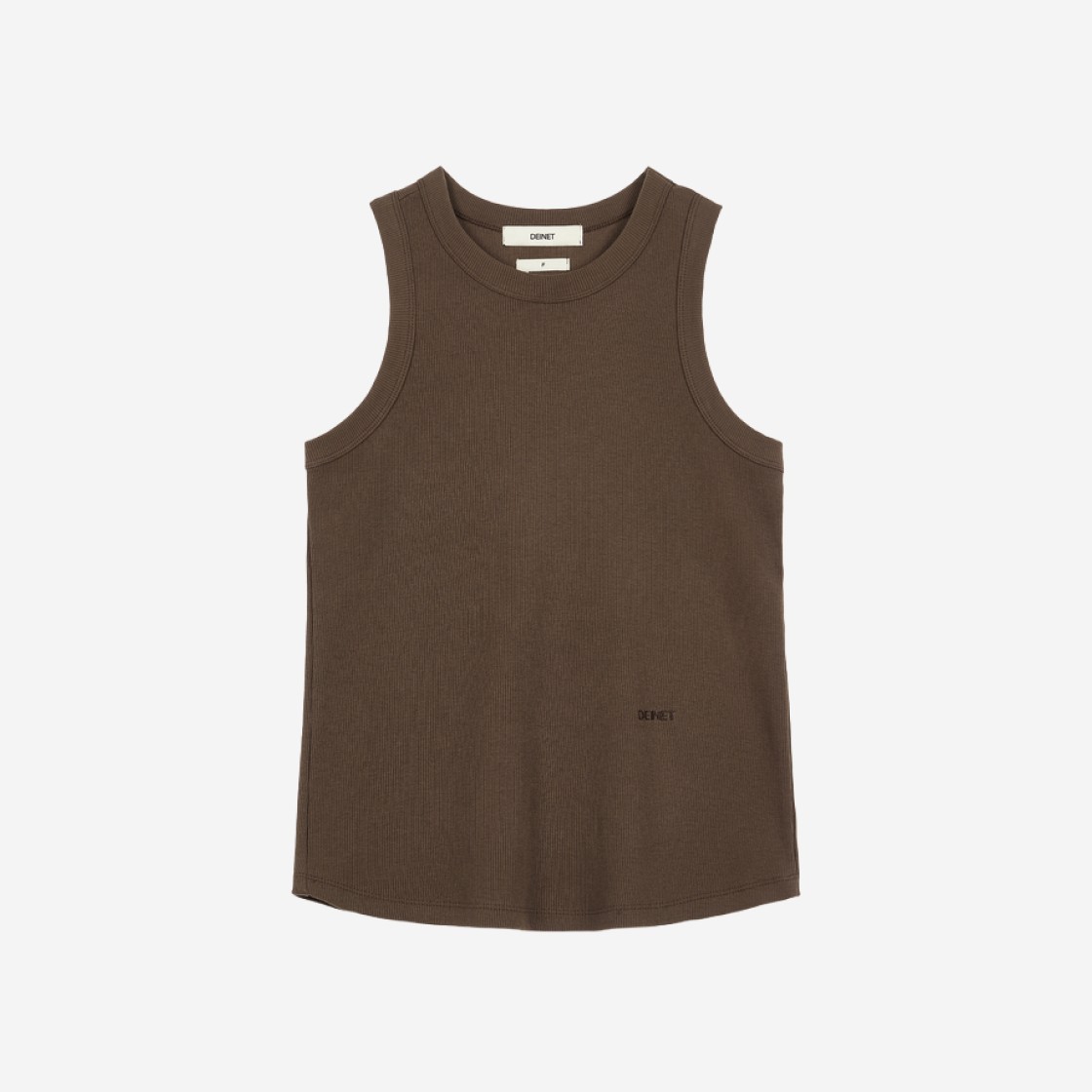 (W) Deinet Ribbed Sleeveless in Brown 상세 이미지 1