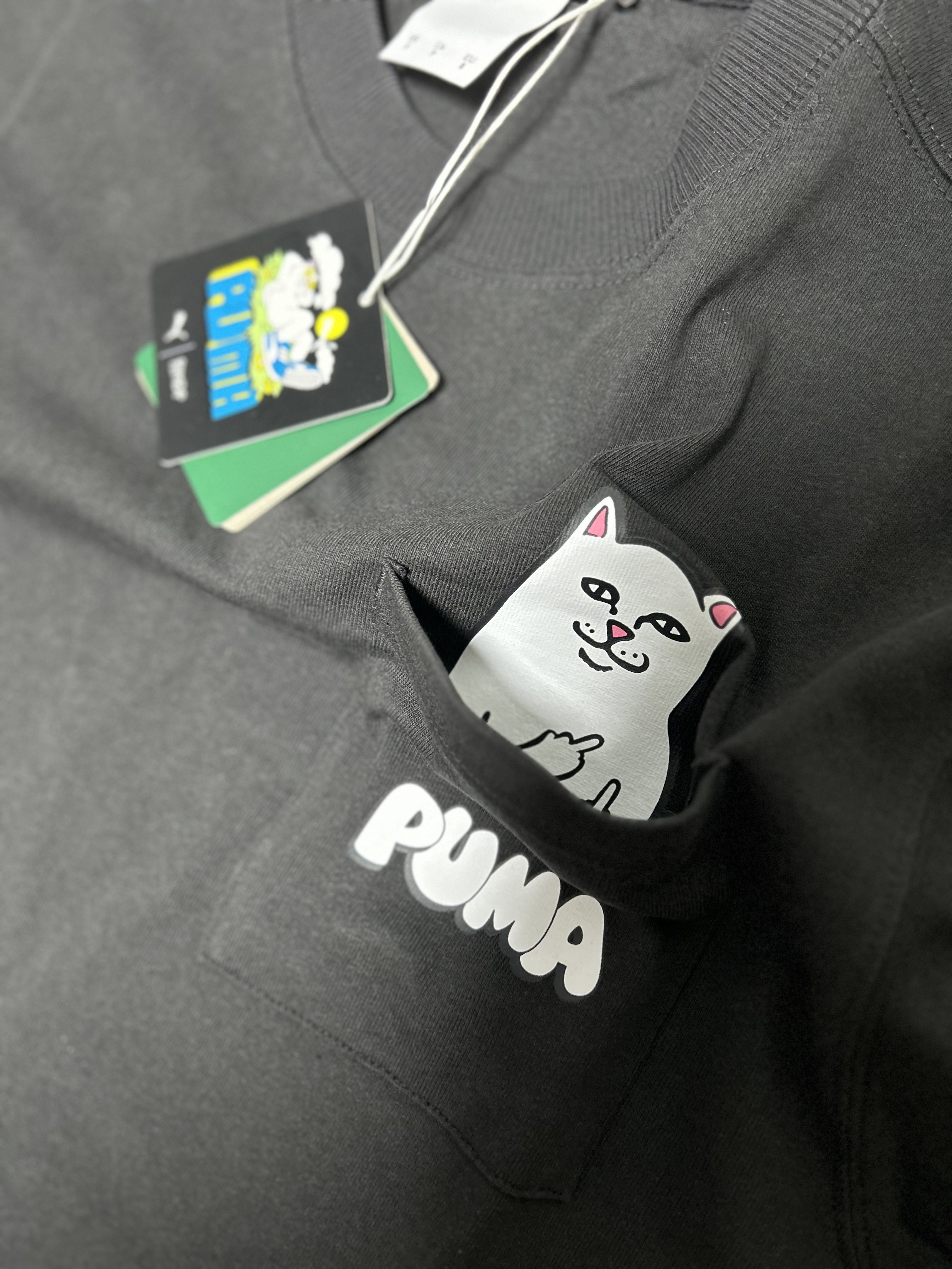 Puma x RIPNDIP Pocket T-Shirt Puma Black 착용 스타일 - 1
