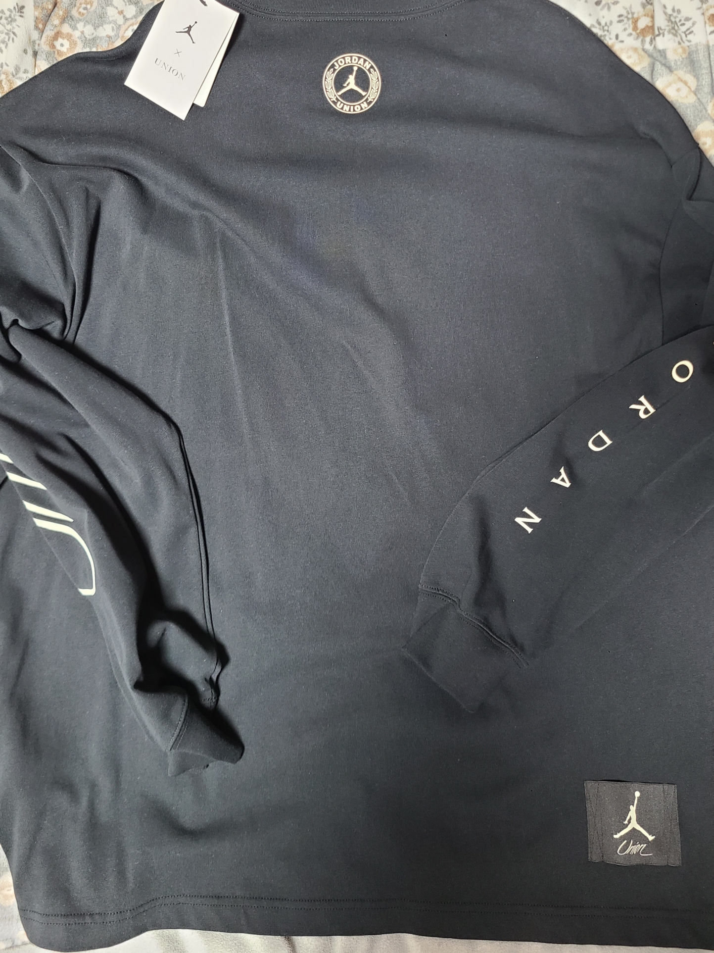 Jordan x Union Long Sleeve T-Shirt Black - Asia 착용 스타일 - 2
