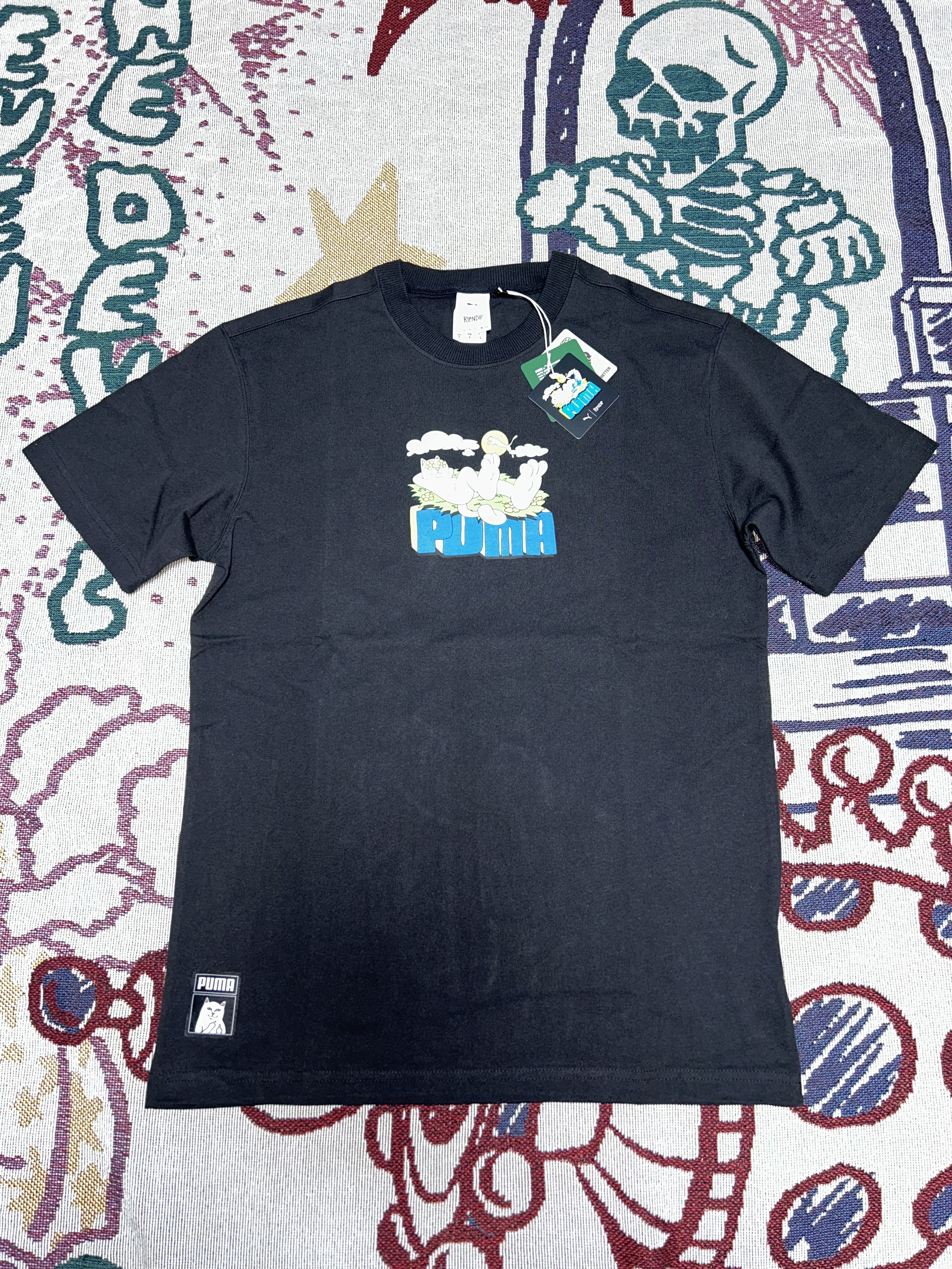 Puma x RIPNDIP Graphic T-shirt Puma Black 착용 스타일 - 3