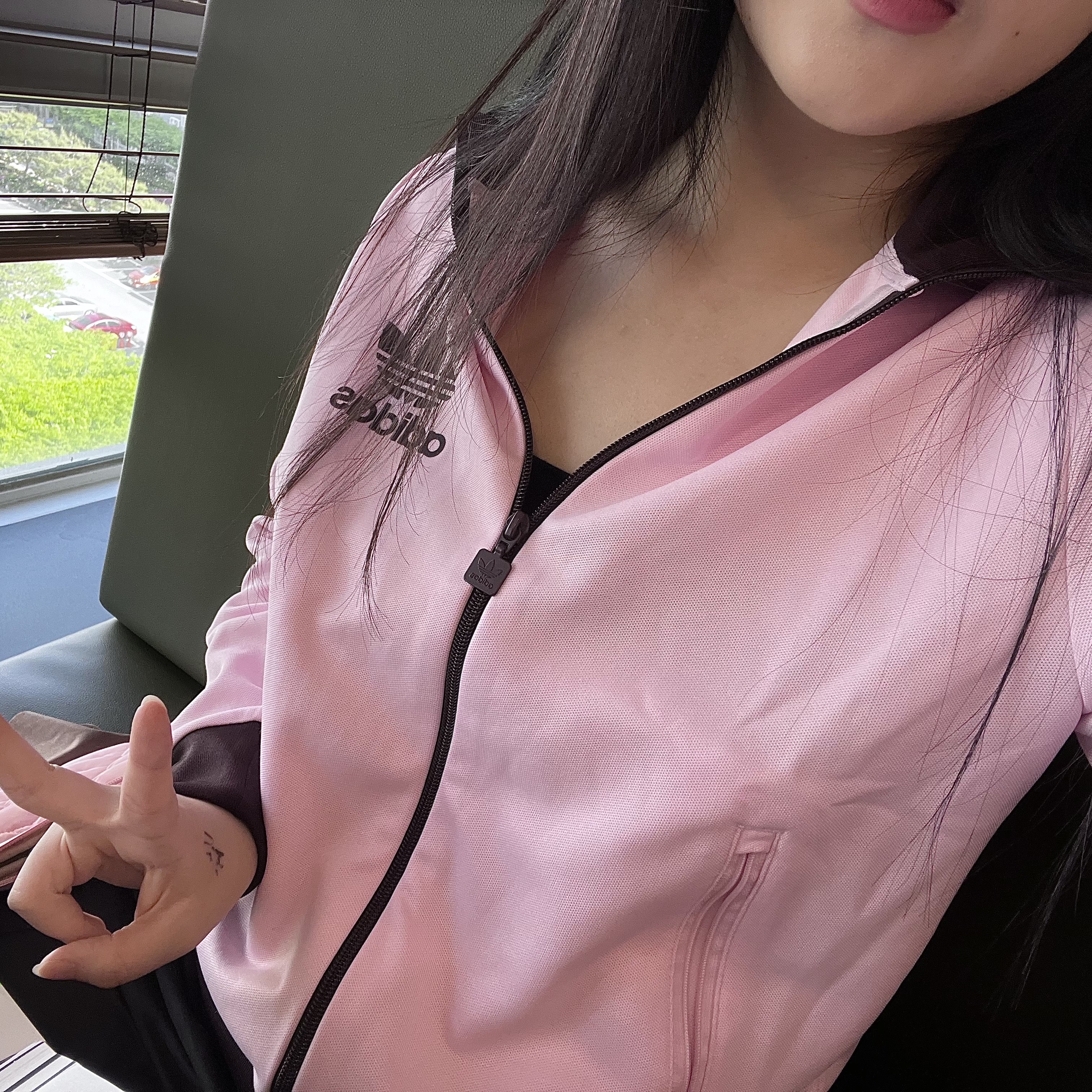 (W) Adidas Originals Beckenbauer Track Jacket Clear Pink - KR Sizing 착용 스타일