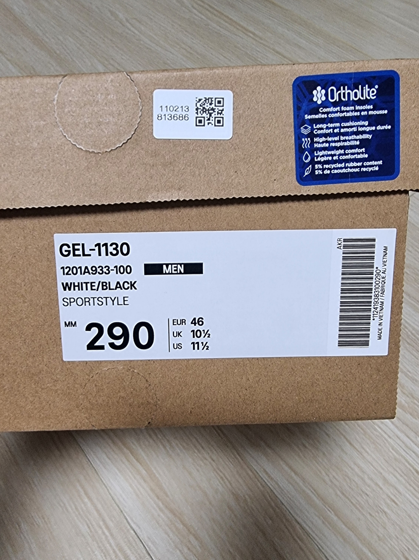 Asics Gel-1130 White Black 착용 스타일 - 3