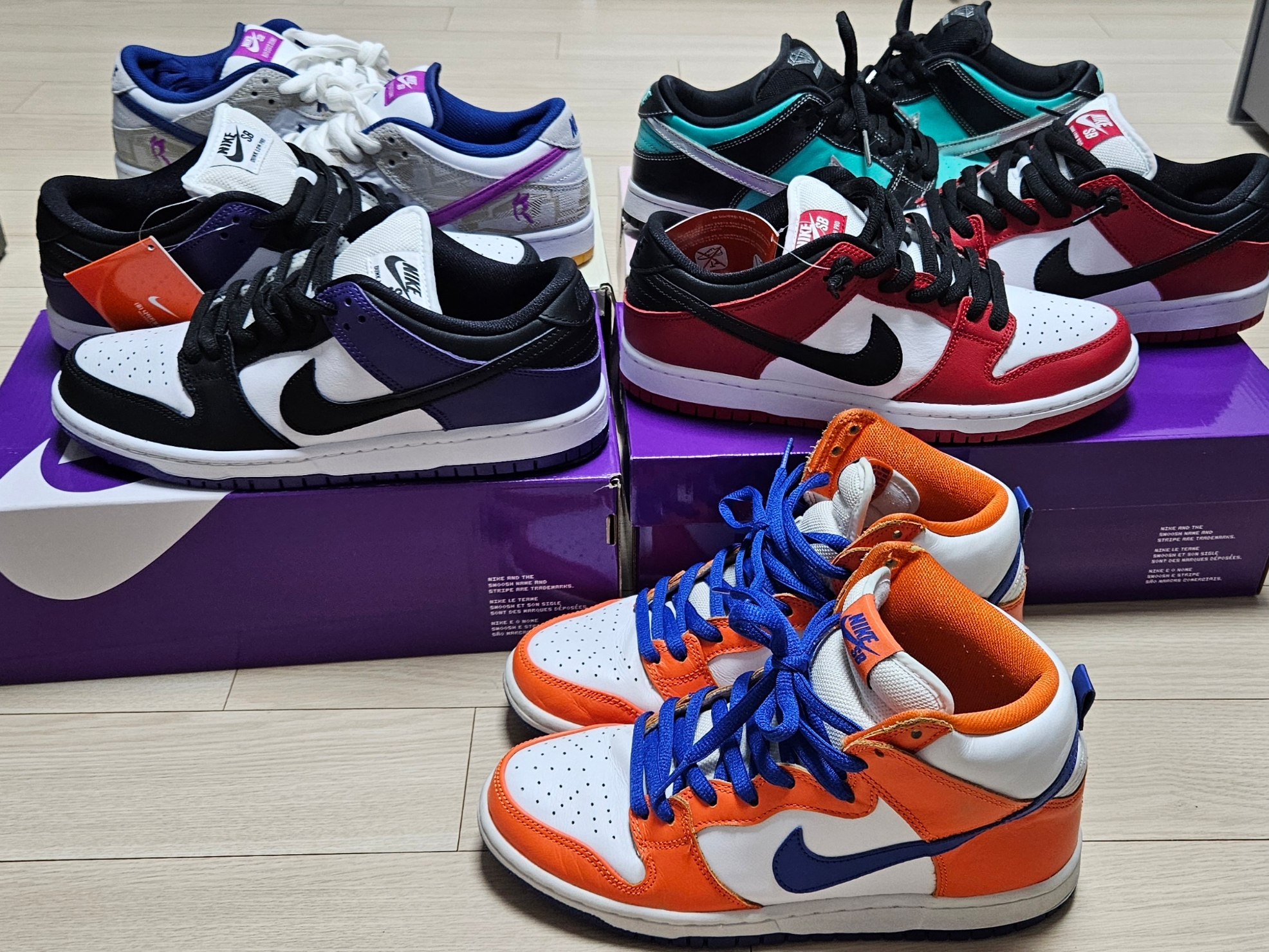 Nike SB Dunk Low Pro Chicago, Nike SB Dunk Low Pro Court Purple 착용 스타일 - 1