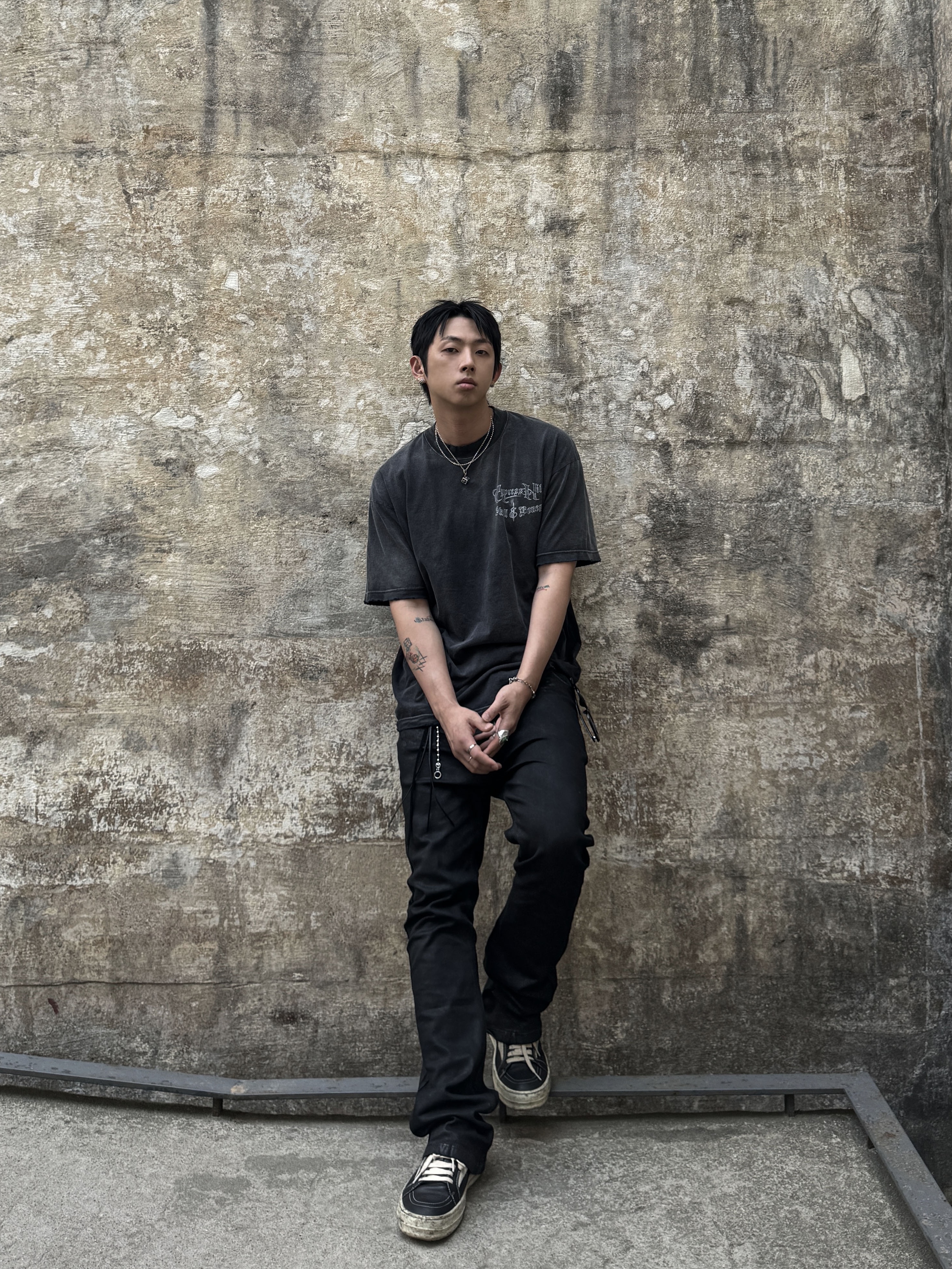 Rick Owens Luxor Vintage Sneakers Black Milk 착용 스타일 - 9