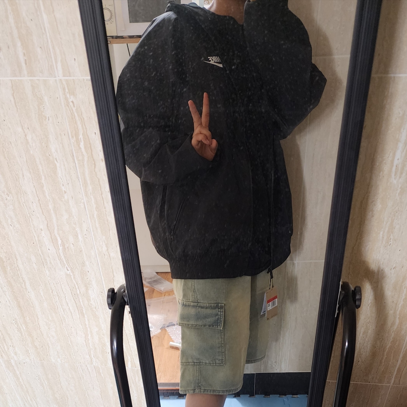 Nike NSW Windrunner Hoodie Jacket Black - Asia 착용 스타일