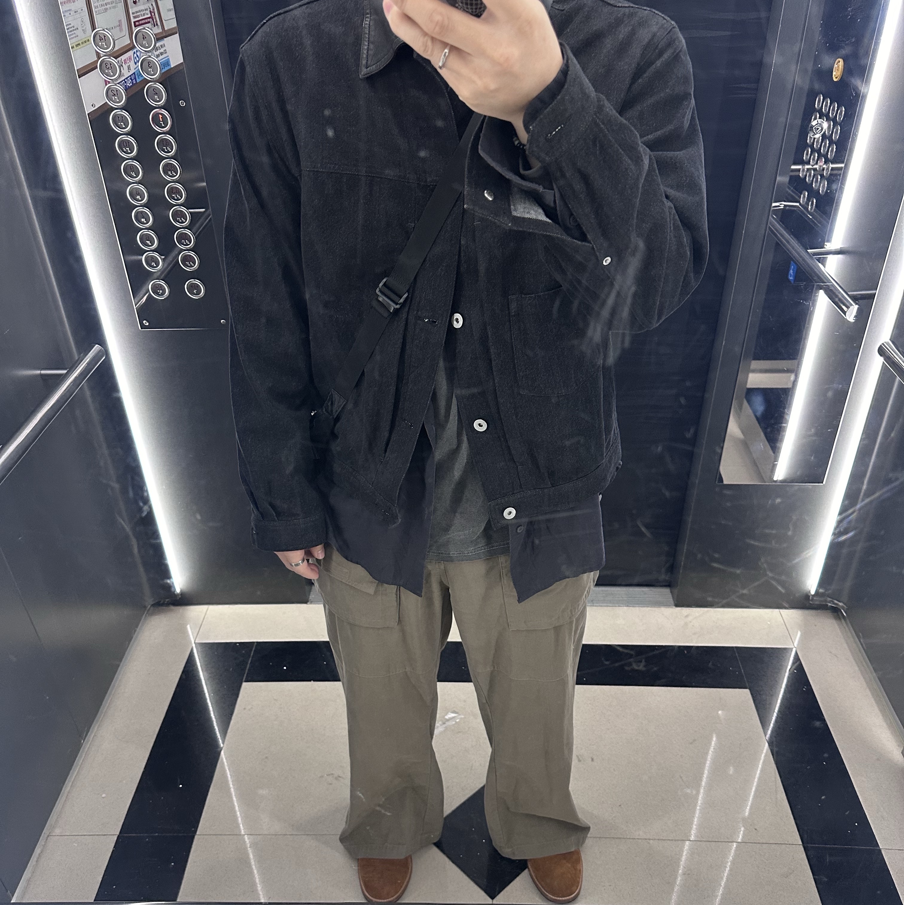 Polyteru Tenco Loosed Shirt 2.0 Dark Navy, [프리오더] Polyteru Desert Boots Deep Brown 착용 스타일