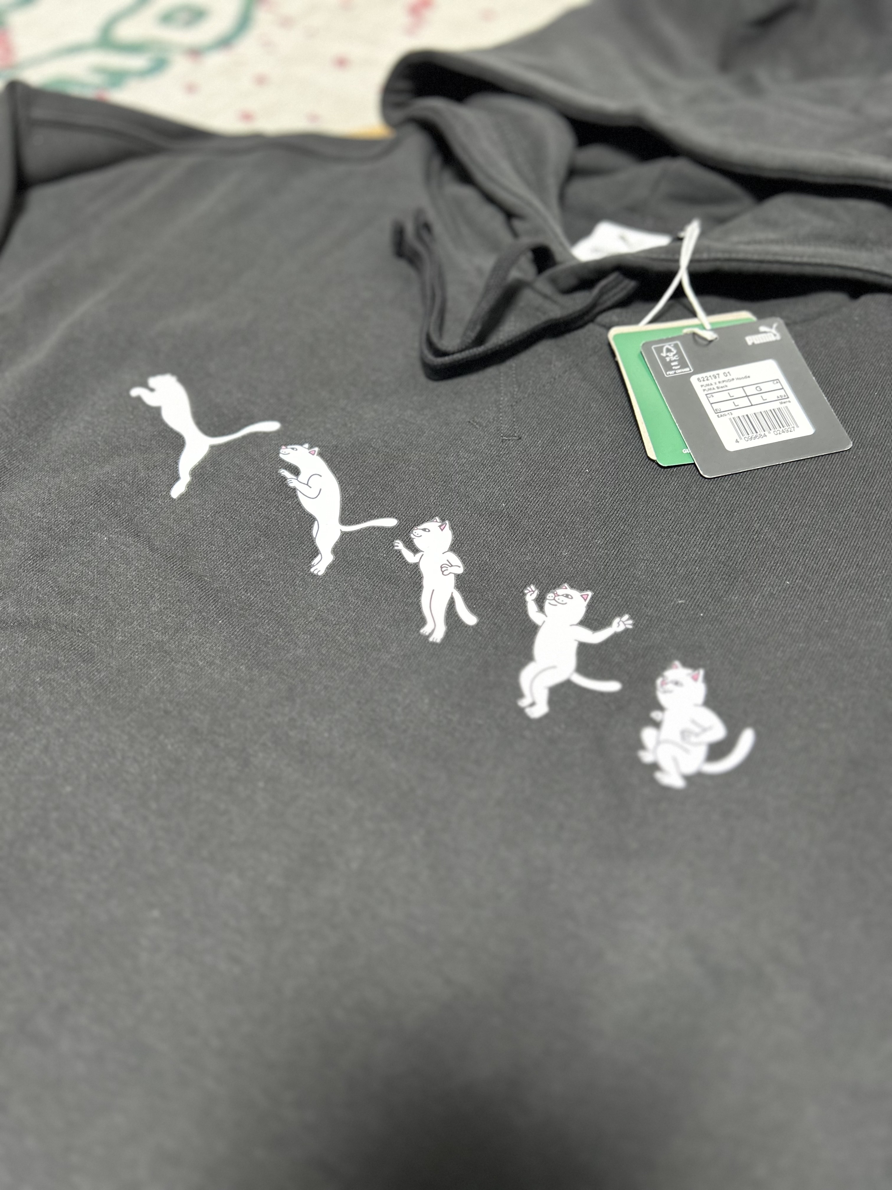 Puma x RIPNDIP Hoodie Puma Black 착용 스타일 - 1