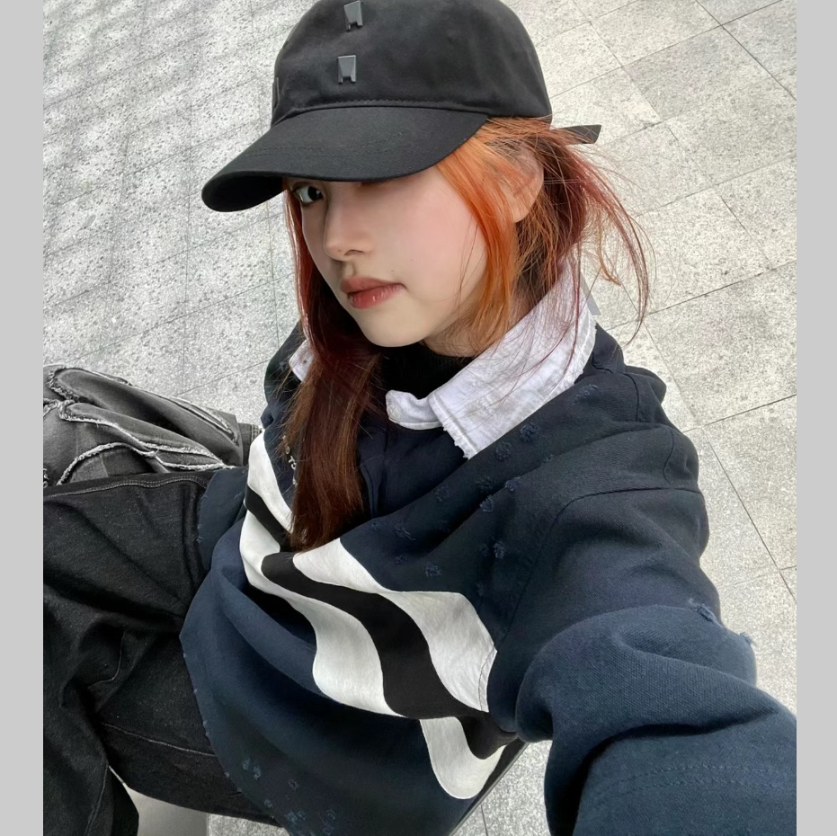 Project G/R Bullied Polo Shirts Navy 착용 스타일