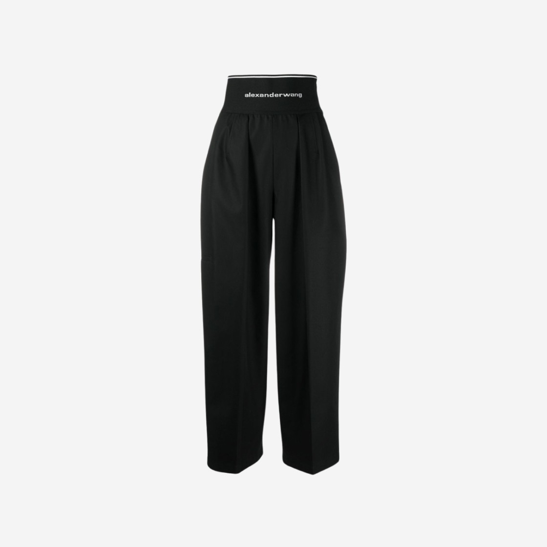 (W) Alexander Wang Carrot Pants With Exposed Zipper And Logo Elastic Black 상세 이미지 1