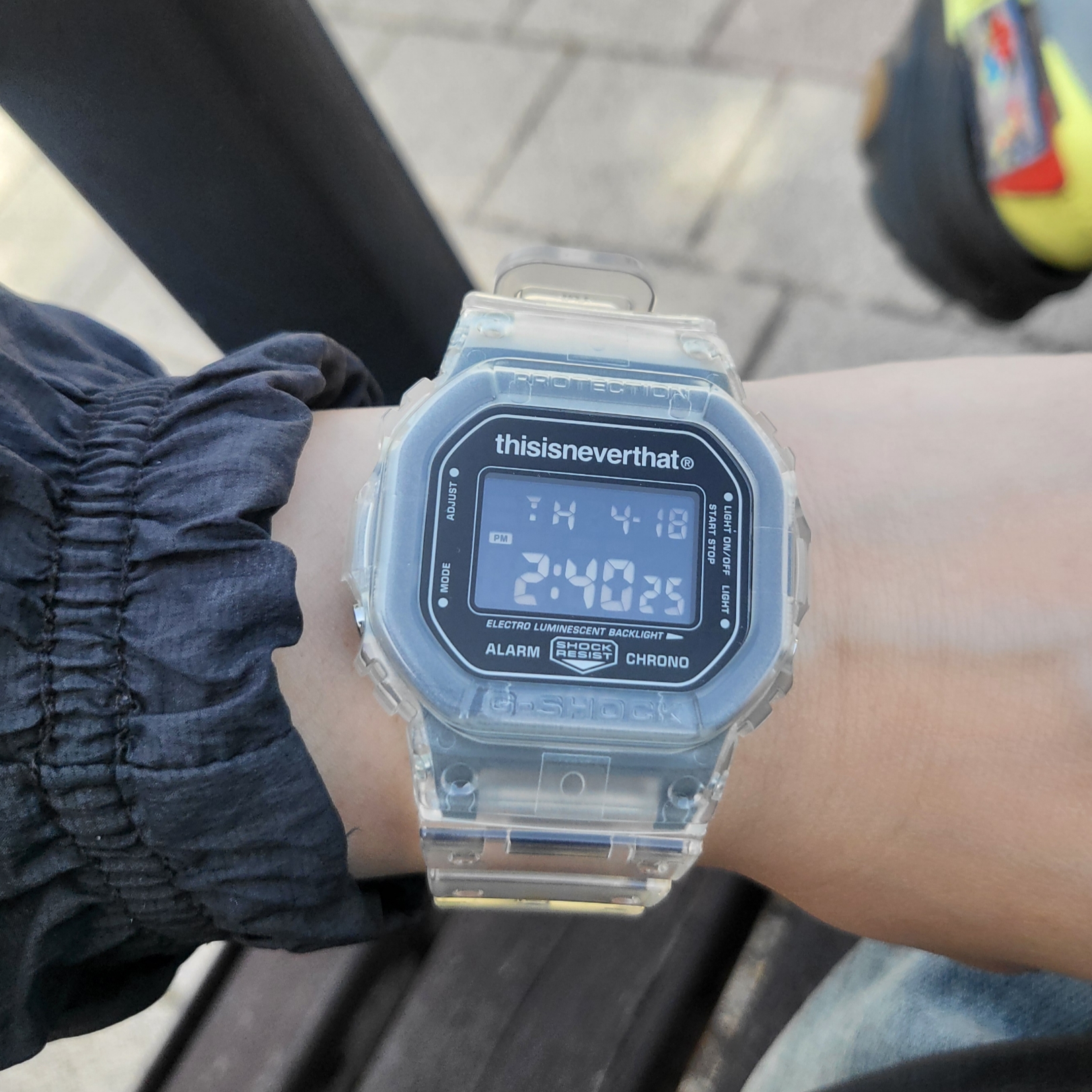Casio G-Shock x Thisisneverthat DW-5600TINT23-7DF Skeleton 착용 스타일