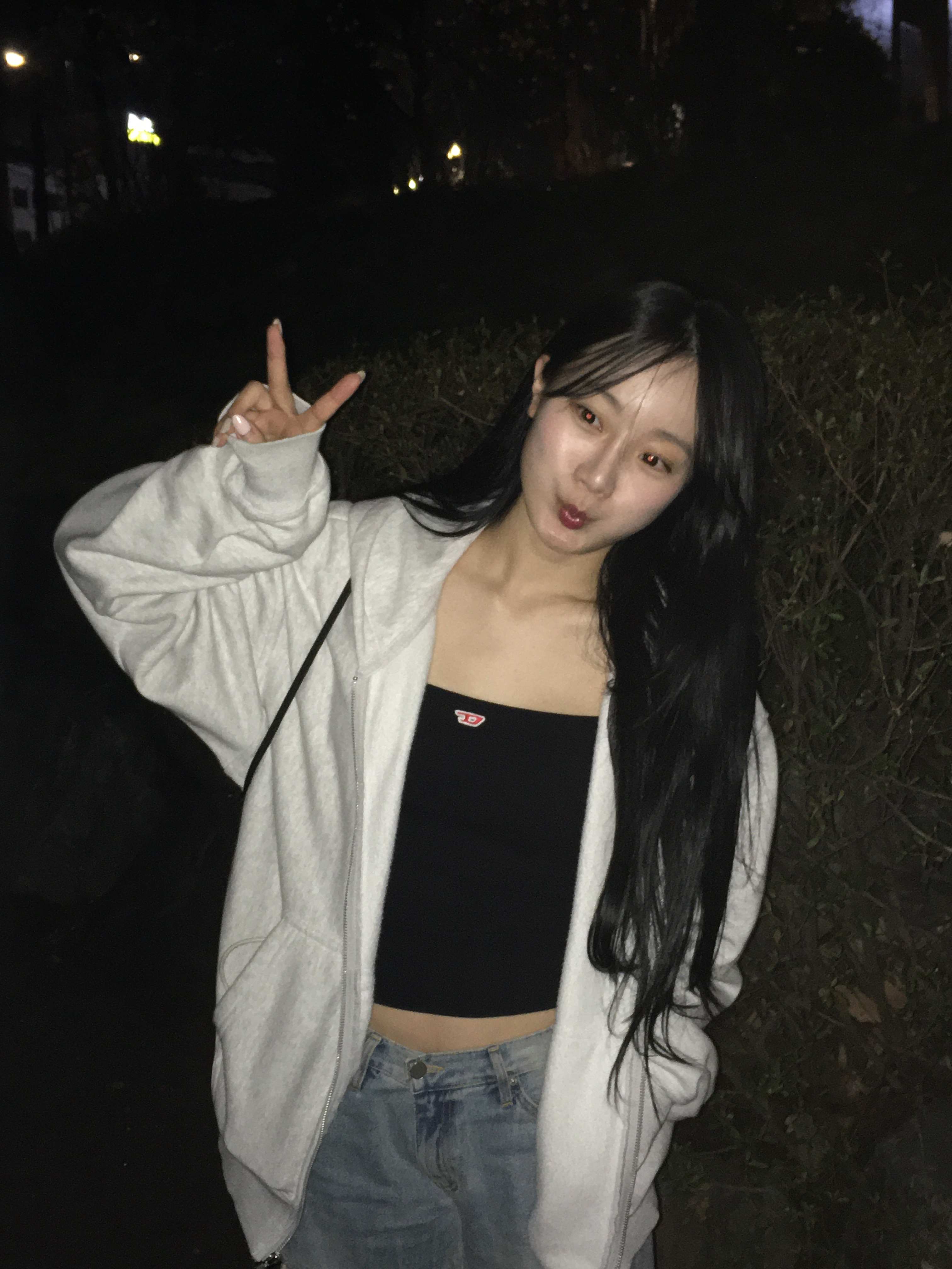 (W) Diesel T-Hop-D Logo Tank Top Black, Stussy SS Link Zip Hoodie Ash Heather 착용 스타일 - 4