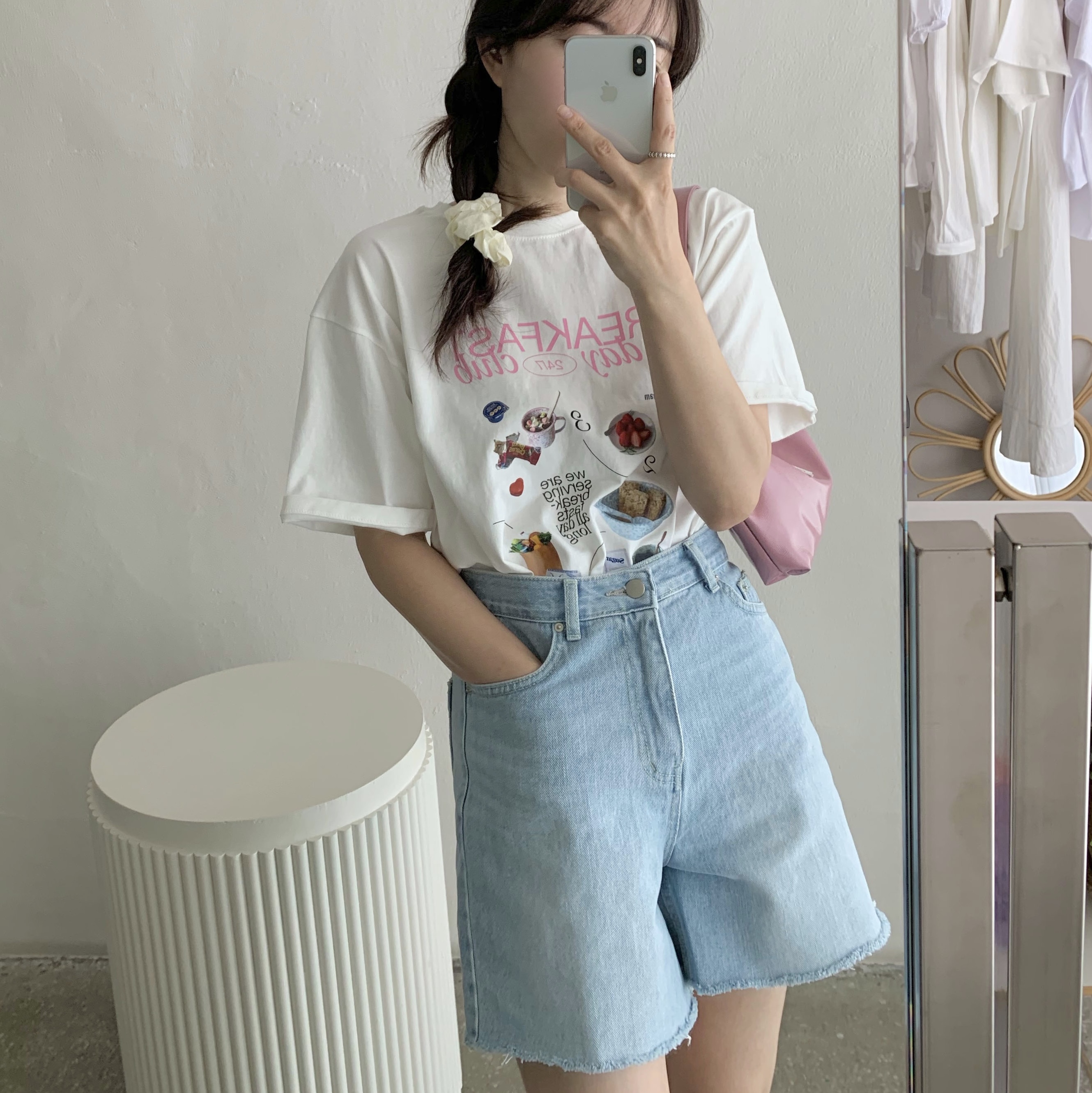 Emis Enamel Hobo Bag Pink, (W) Nike Cortez Leather White Black 착용 스타일 - 2