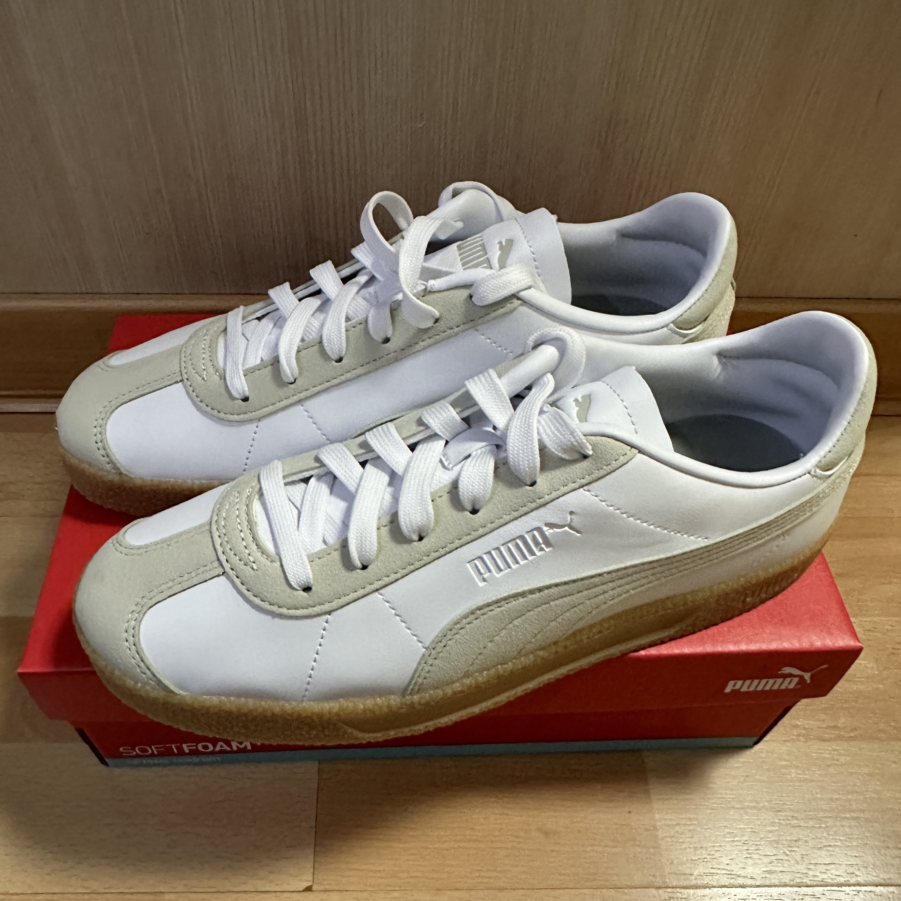 Puma Club SD FS White Gray 착용 스타일 - 1