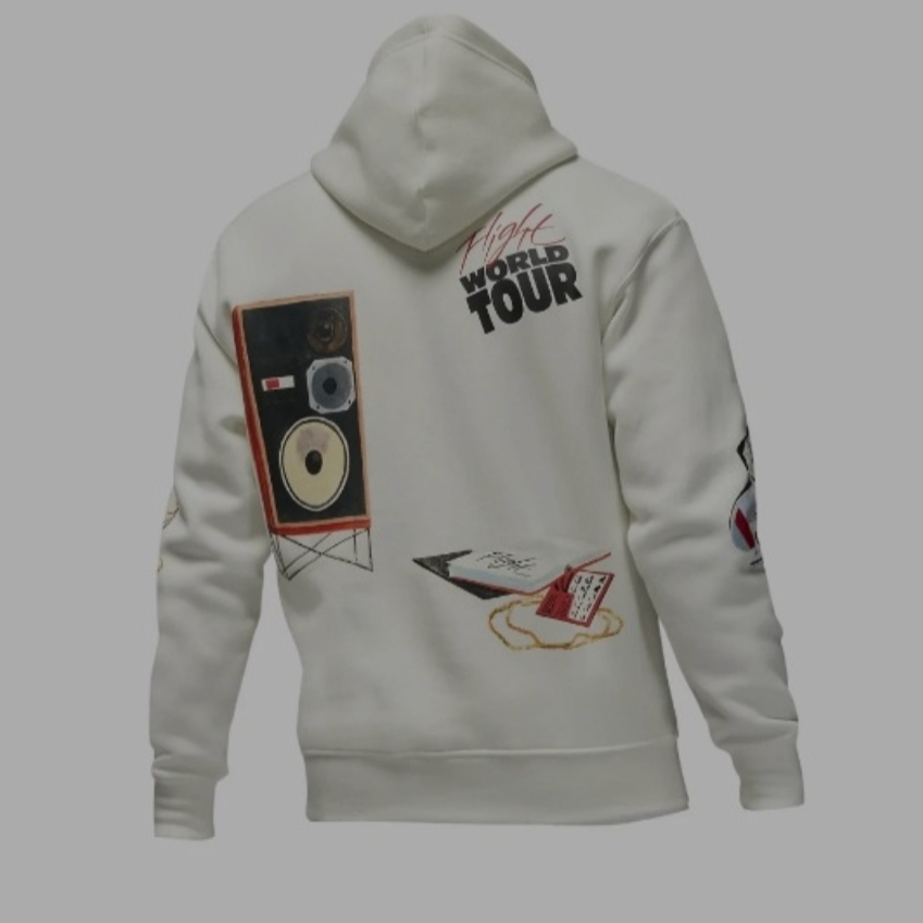 Jordan Flight Artist Series By Jacob Rochester Fleece Pullover Hoodie Sail - Asia 착용 스타일 - 2