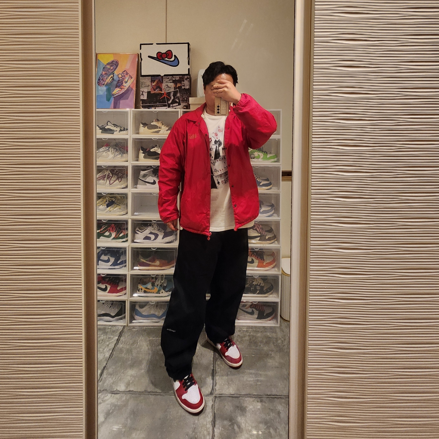 Jordan 1 Retro High OG Chicago 2015, Stussy House Of Cards T-Shirt White 착용 스타일