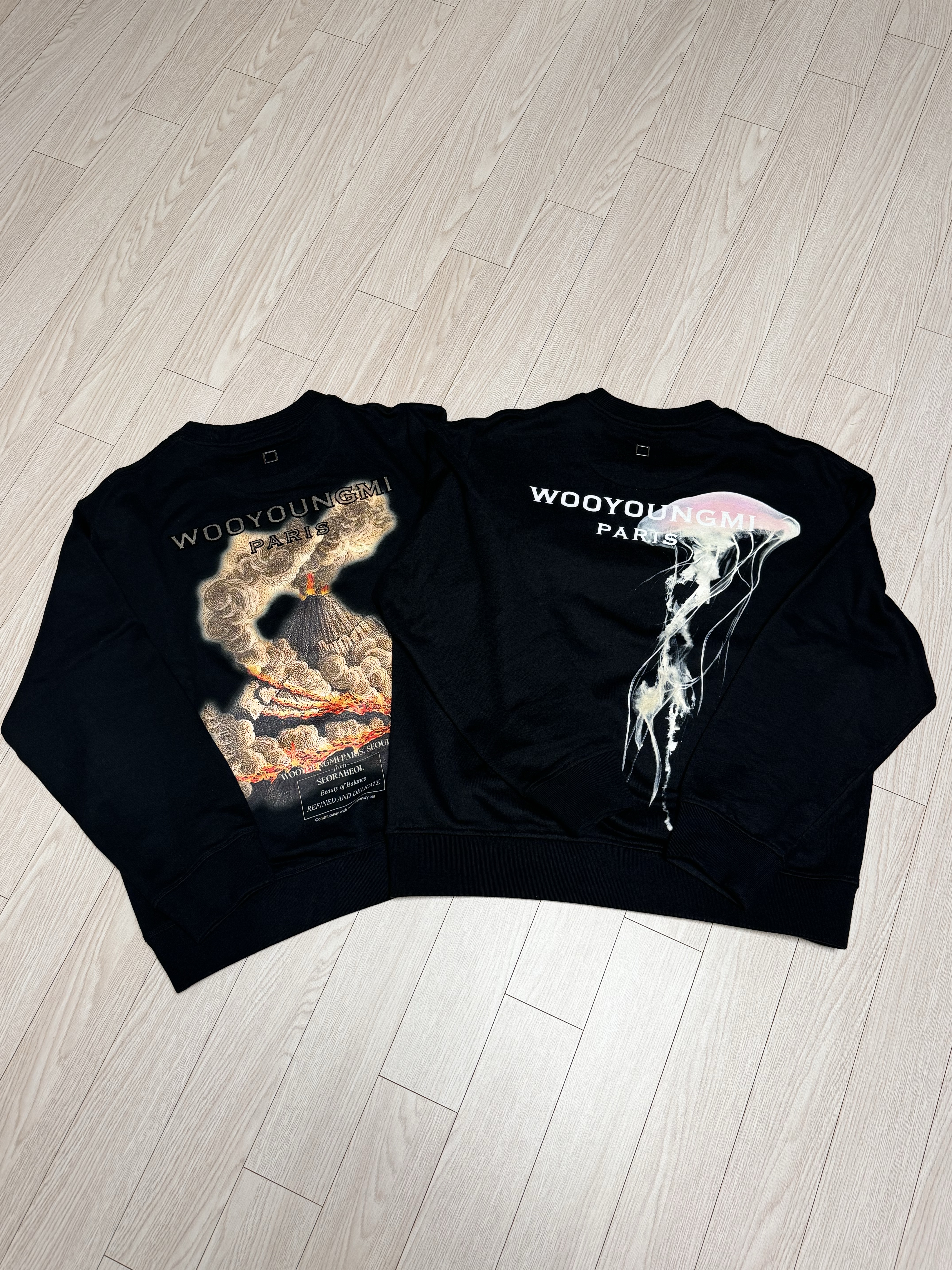 Wooyoungmi Flower Print Back Logo Hoodie Black - 21SS, Wooyoungmi Flower Print Back Logo Hoodie Black - 22SS 착용 스타일 - 4