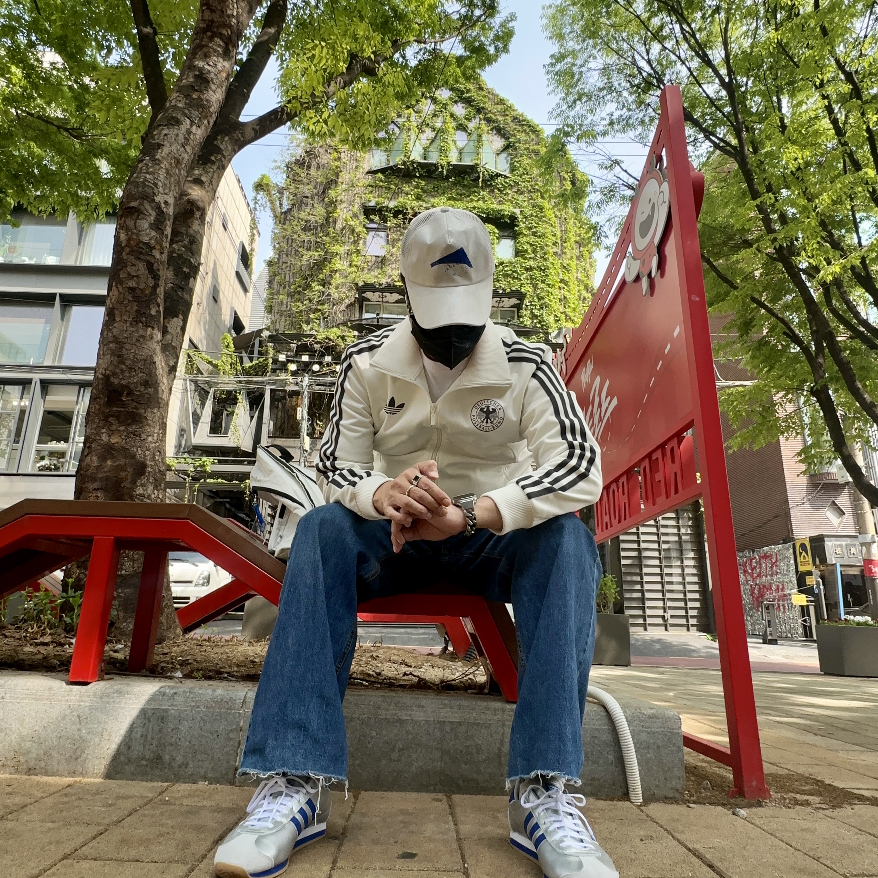 Adidas German Beckenbauer Track Top Off White - KR Sizing 착용 스타일