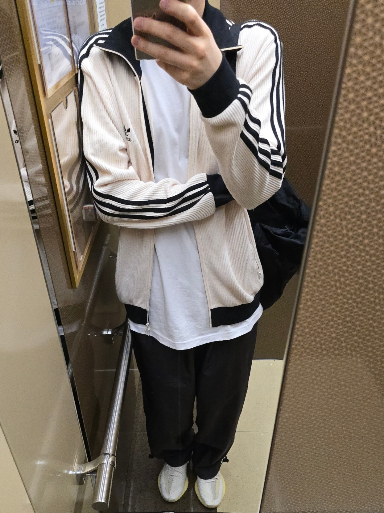 Adidas Adicolor Classic Waffle Beckenbauer Track Jacket Wonder White - KR Sizing 착용 스타일