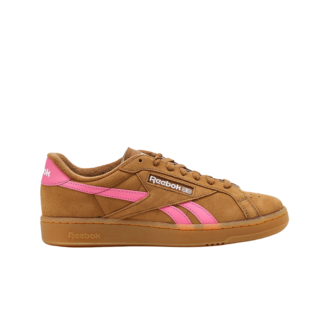 100206242 Reebok Club C Grounds UK Brown Pink