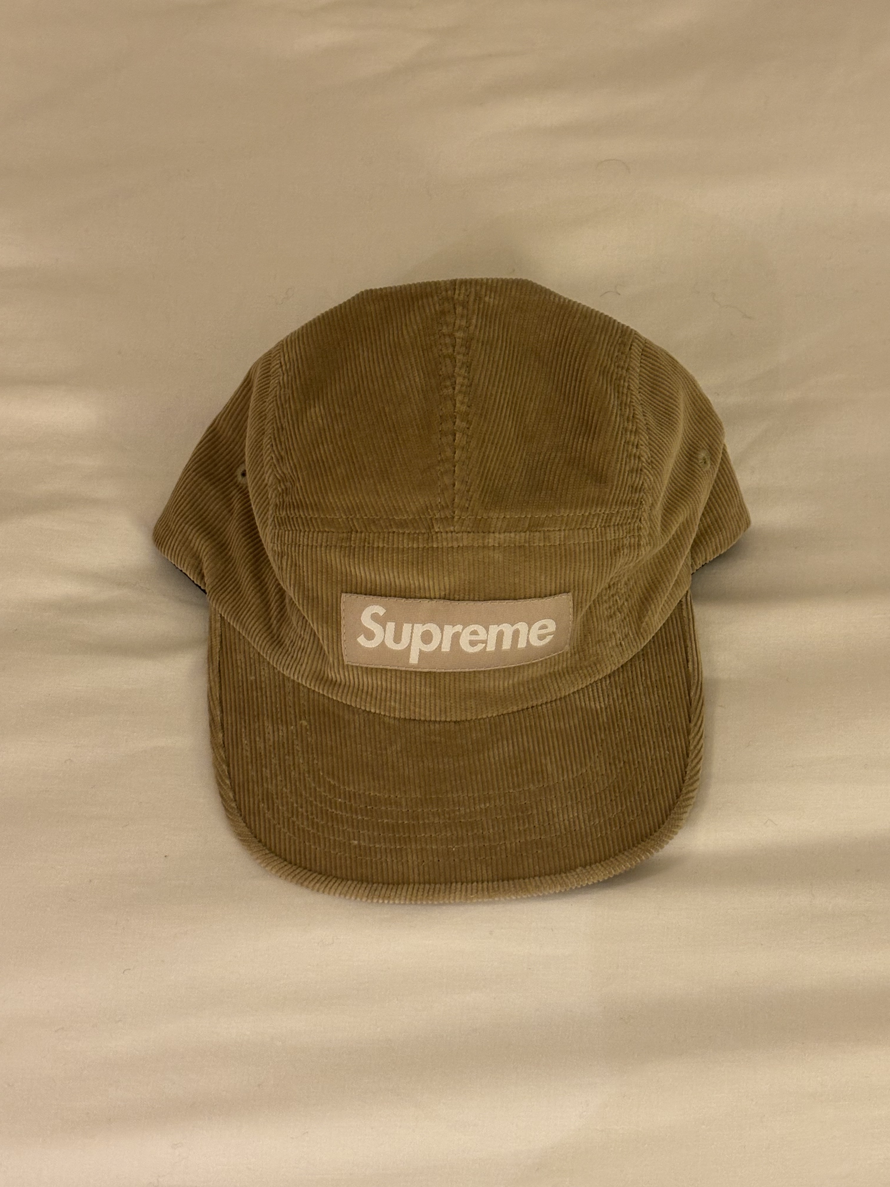 Supreme Corduroy Camp Cap Beige - 23FW 착용 스타일