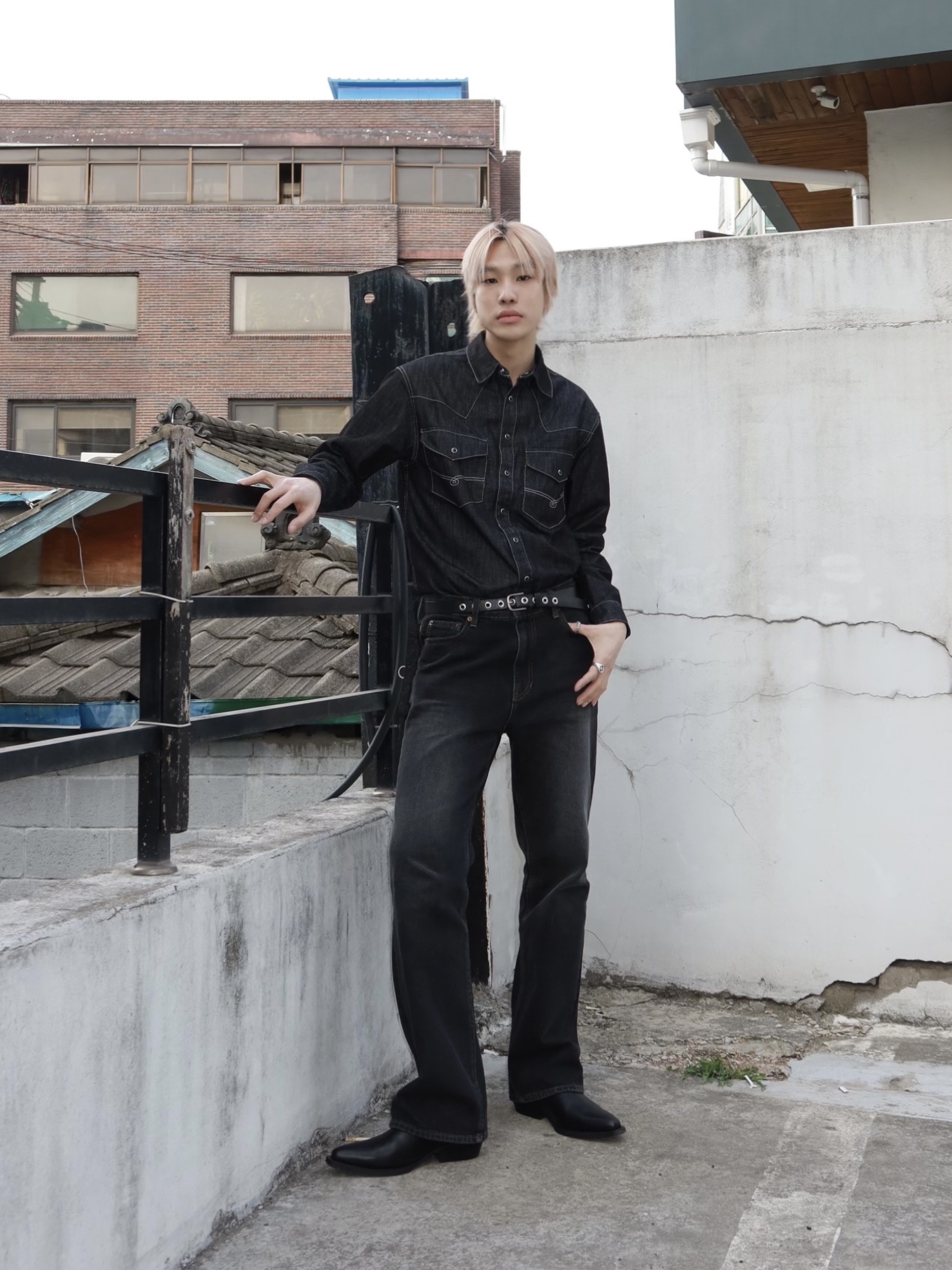 Our Legacy Cyphre Boot Infinite Black Leather 착용 스타일 - 1