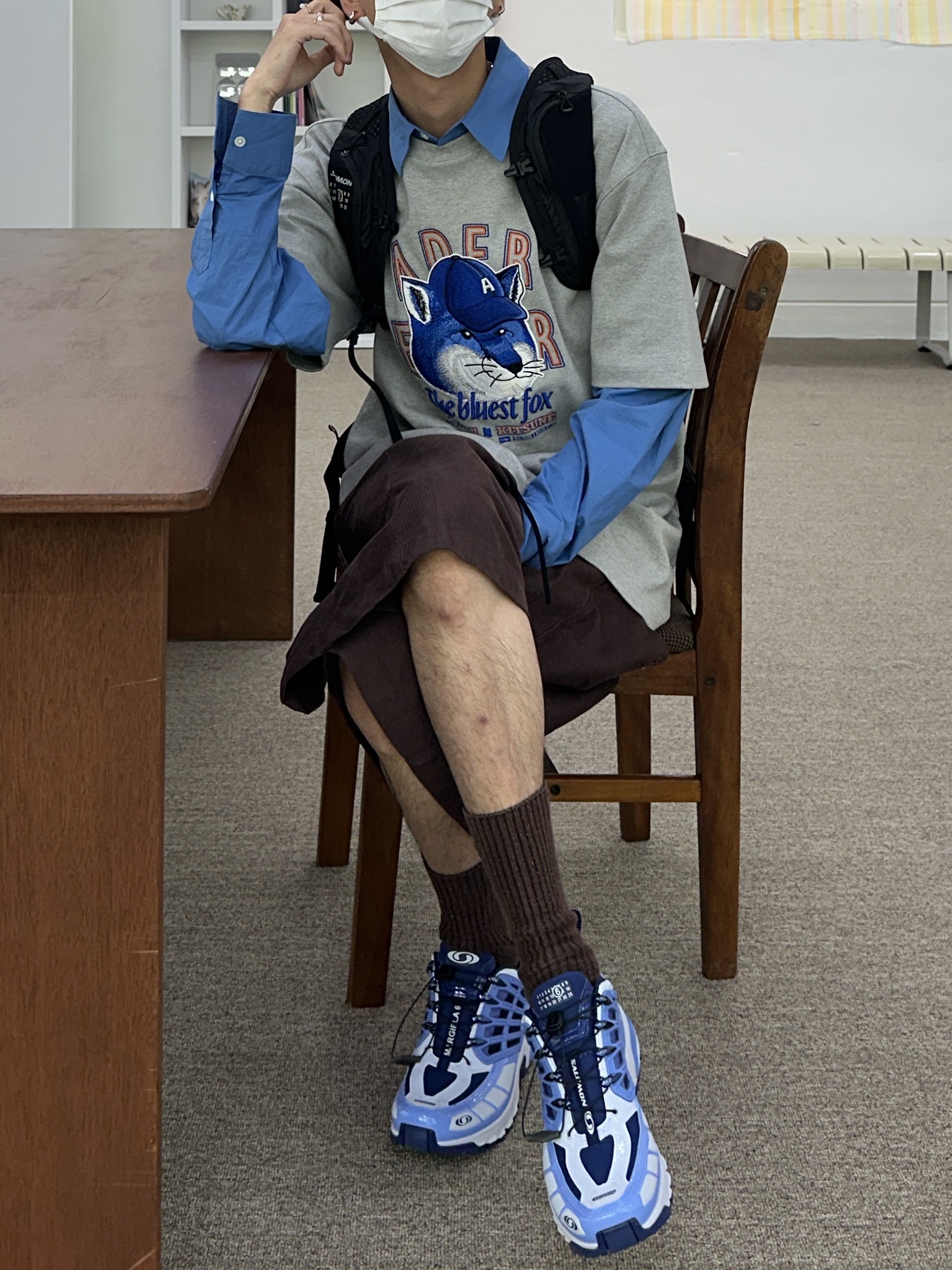 Salomon x MM6 Maison Margiela ACS Pro Light Blue, Salomon x MM6 Maison Margiela XT-15 Black 착용 스타일