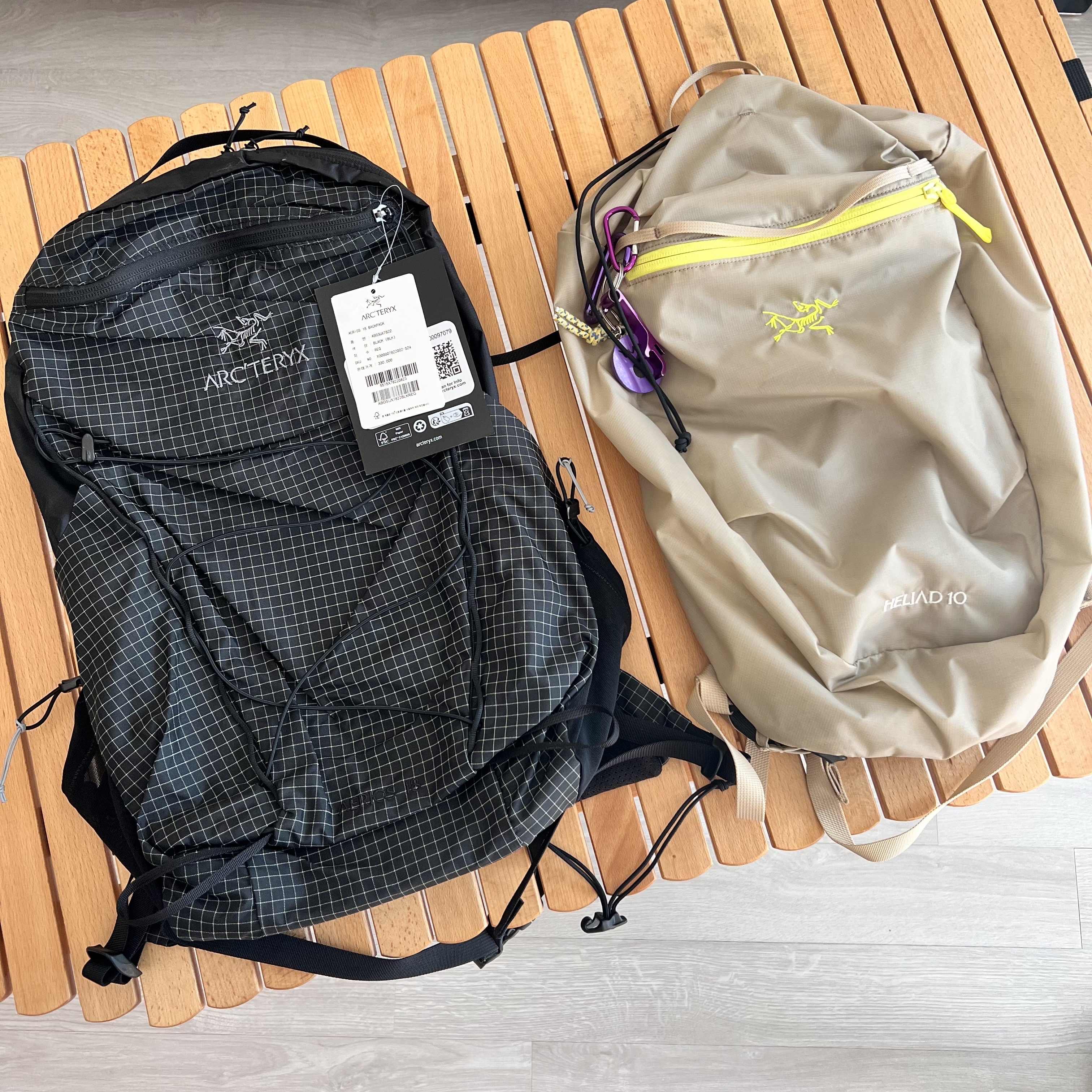Arc'teryx Heliad 10 Backpack Wicker 착용 스타일