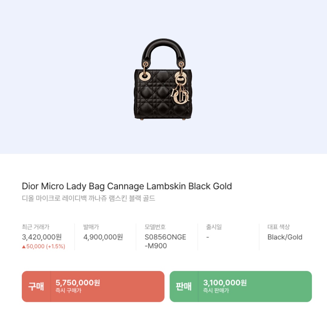 Dior Micro Lady Bag Cannage Lambskin Black Gold 착용 스타일 - 2