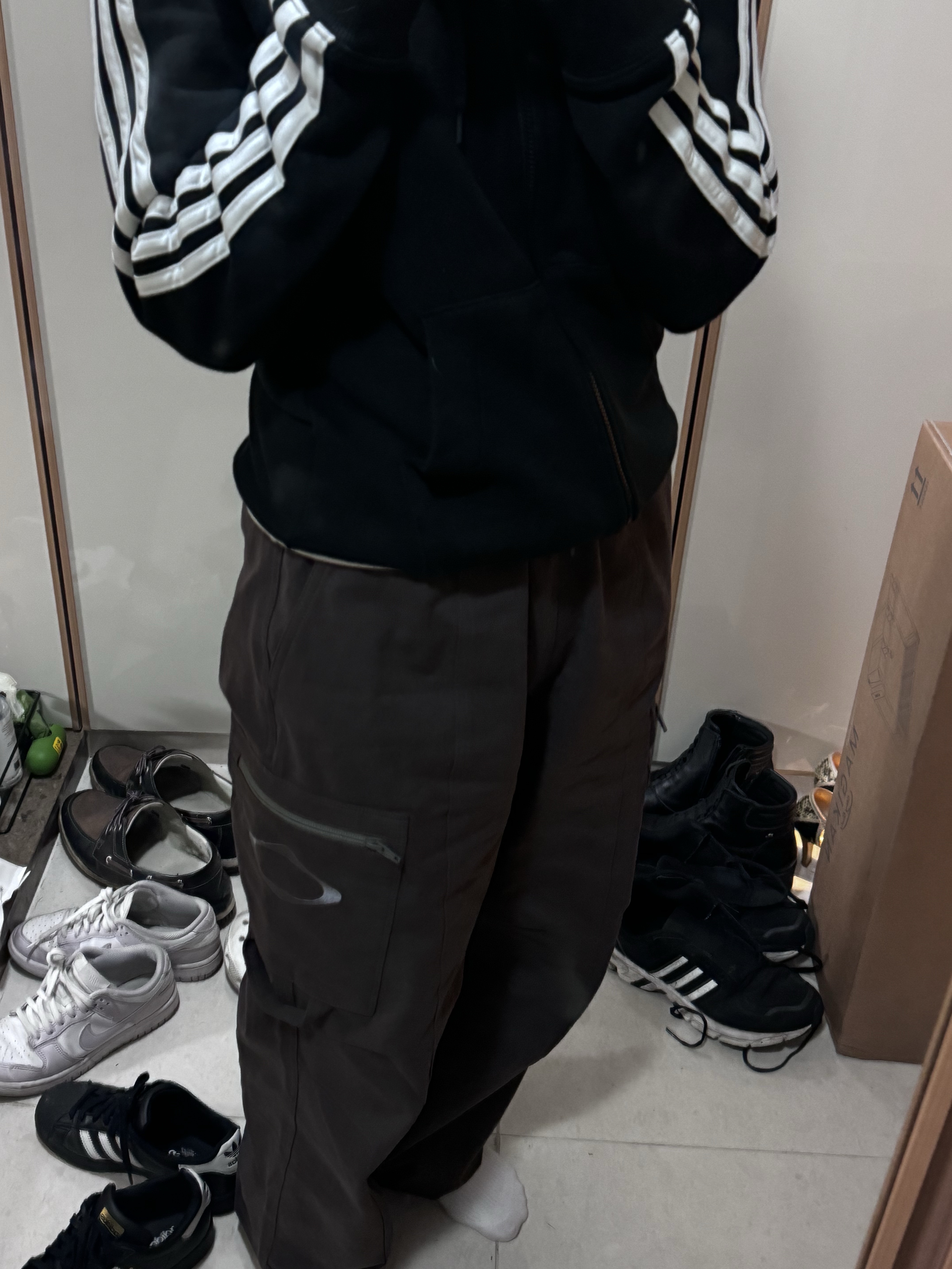 (W) Mischief Drawstring Pants Purple Brown 착용 스타일 - 2