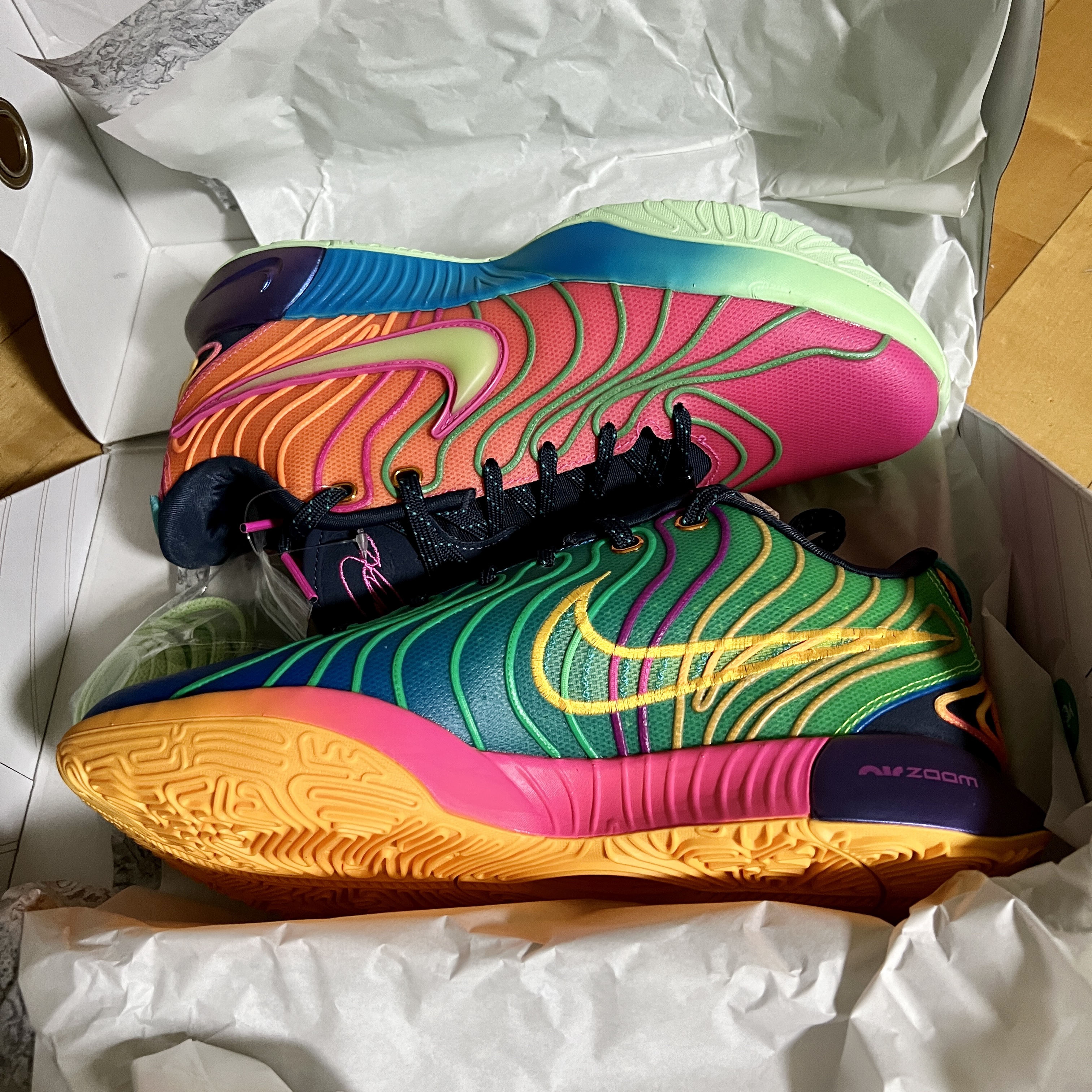Nike Lebron 21 EP Photo Blue Vapour Green 착용 스타일 - 2