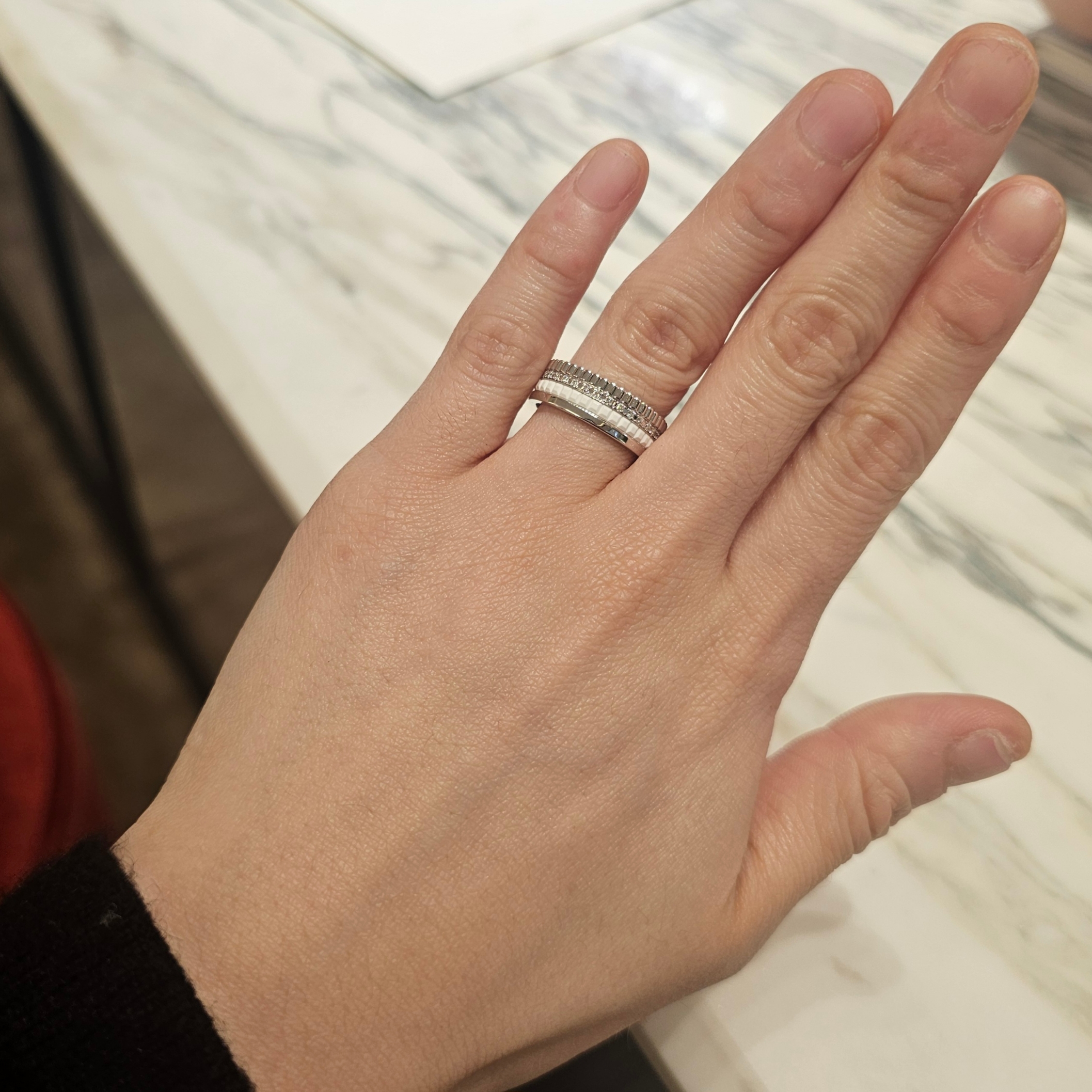 Boucheron Quatre Black Edition Large Ring 18K White Gold Black PVD, Boucheron Quatre Black Edition Small Ring 18K White Gold Black PVD 착용 스타일 - 4