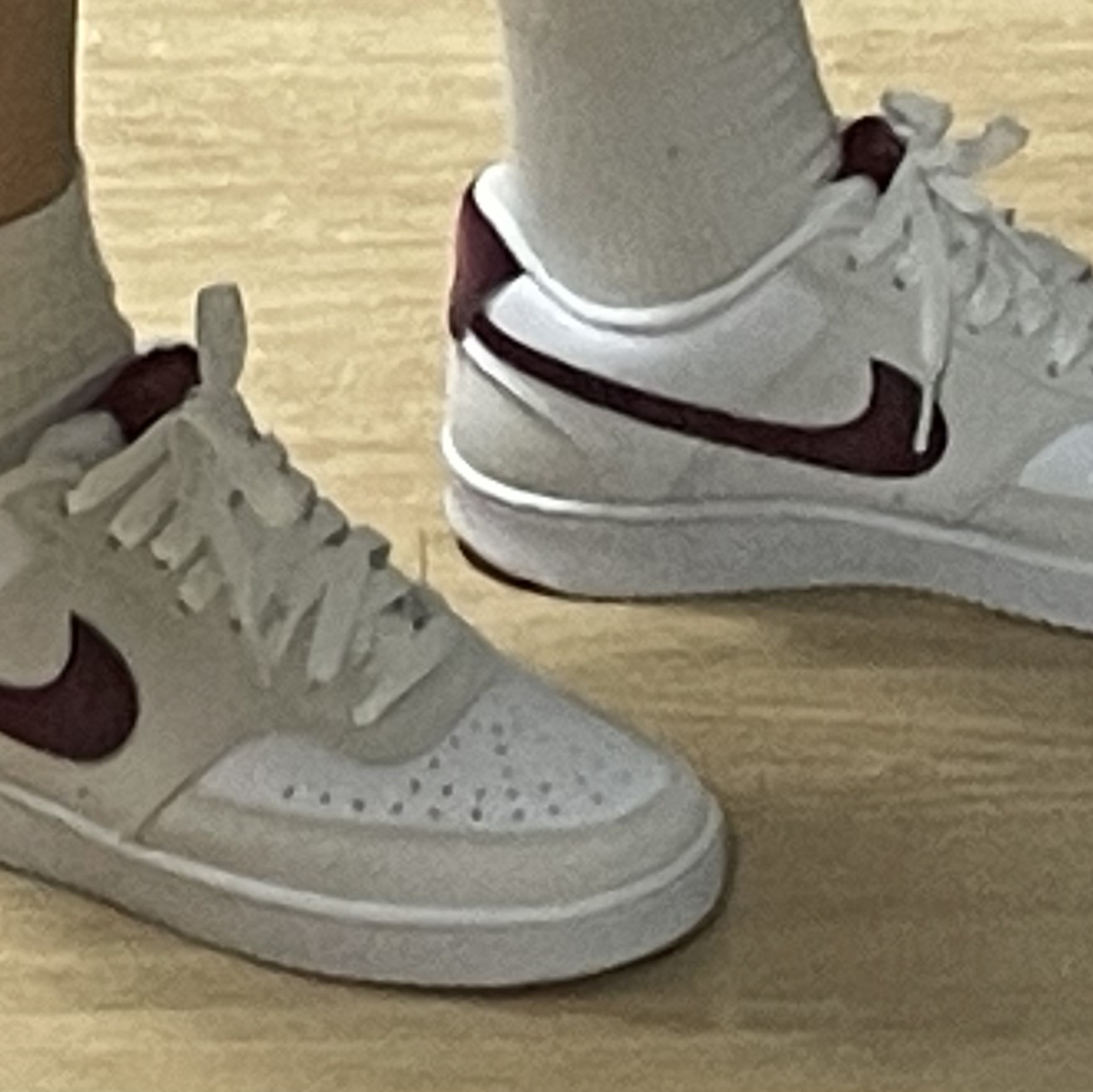 (W) Nike Court Vision Low White Team Red 착용 스타일