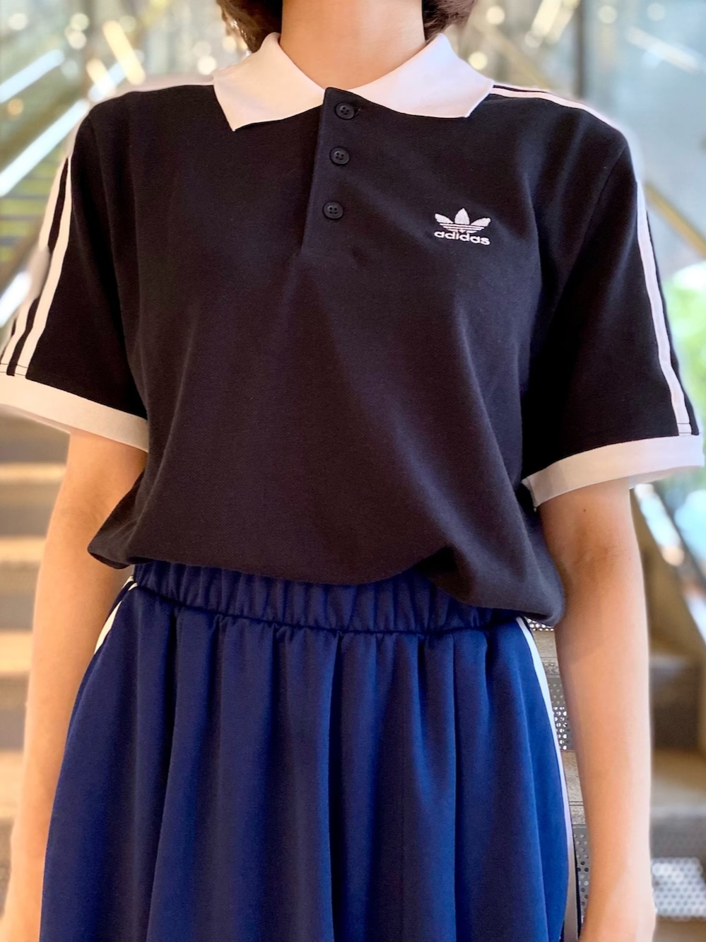 Adidas Adicolor Classic 3-Stripes Polo Shirt Black - KR Sizing 착용 스타일 - 1