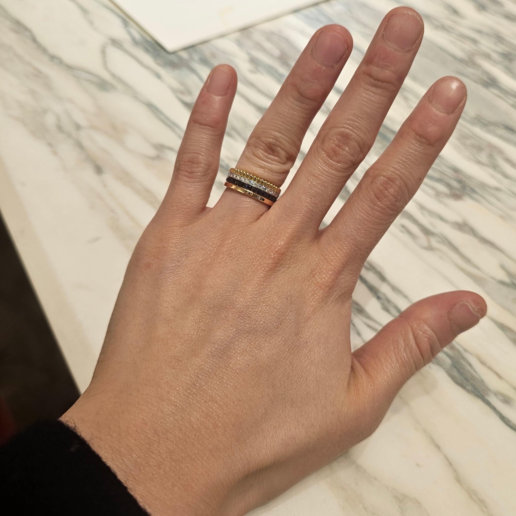 Boucheron Quatre Black Edition Large Ring 18K White Gold Black PVD, Boucheron Quatre Black Edition Small Ring 18K White Gold Black PVD 착용 스타일 - 5