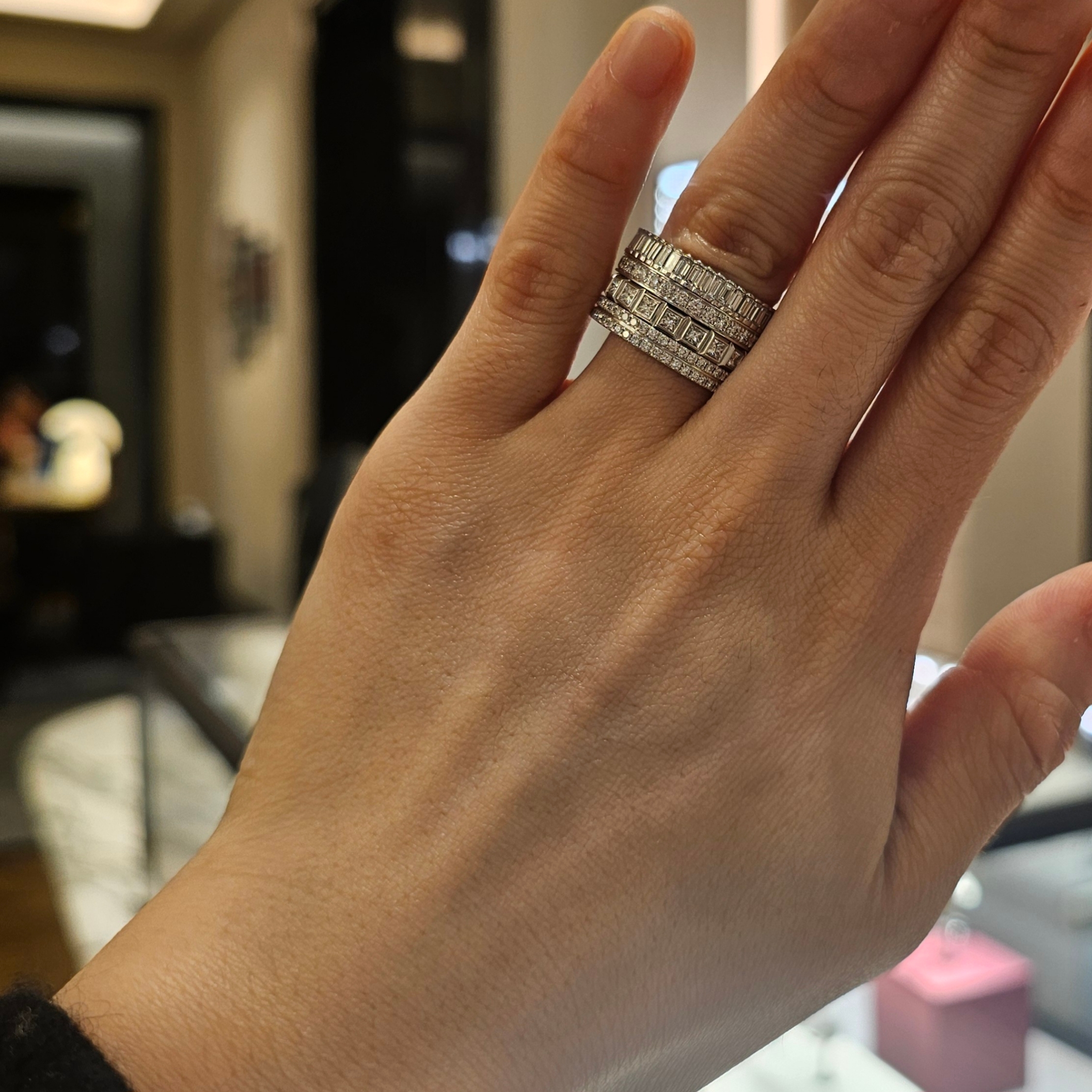 Boucheron Quatre Black Edition Large Ring 18K White Gold Black PVD, Boucheron Quatre Black Edition Small Ring 18K White Gold Black PVD 착용 스타일 - 3