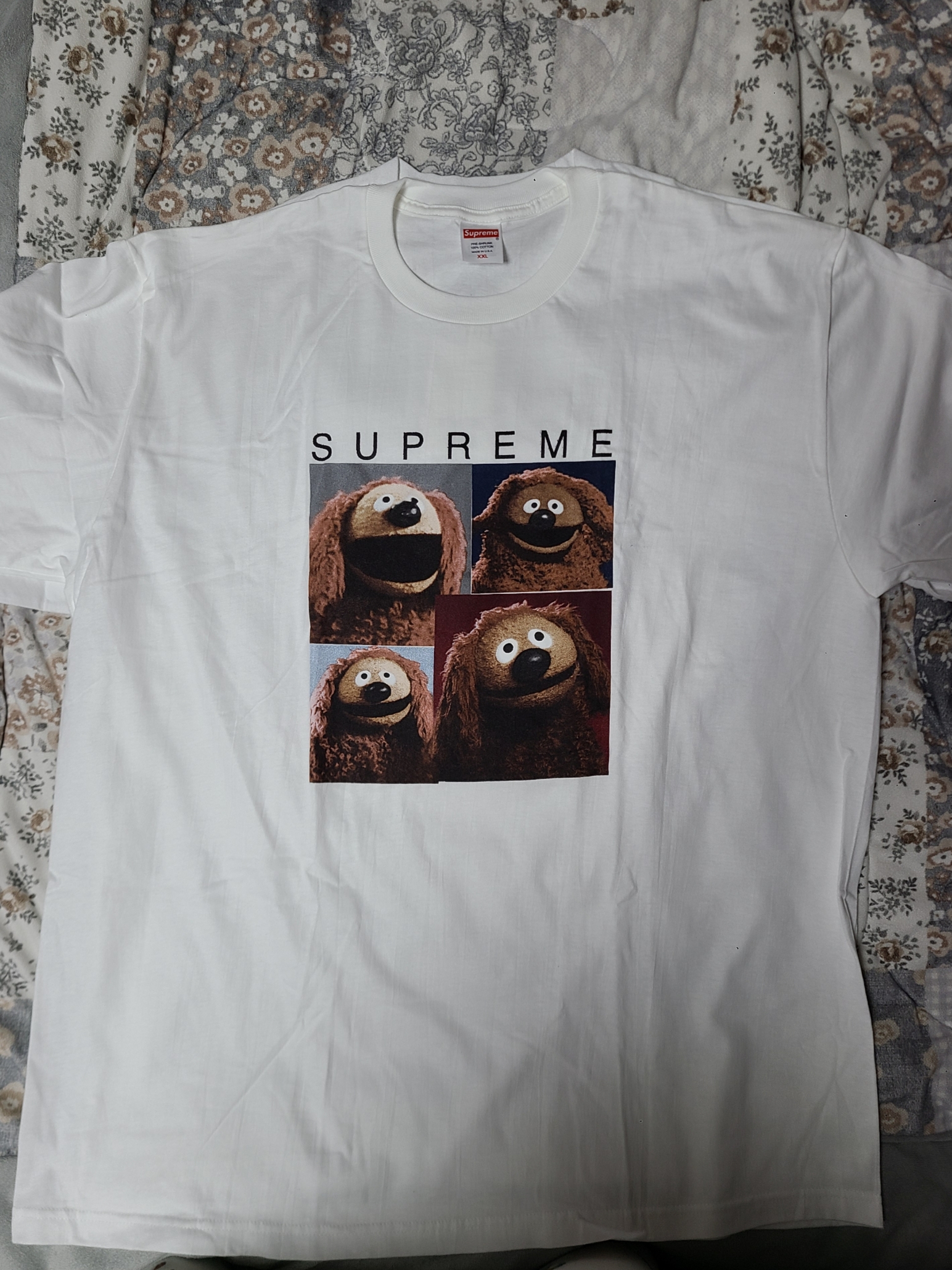 Supreme x MM6 Maison Margiela Box Logo T-Shirt White - 24SS, Supreme Rowlf T-Shirt White - 24SS 착용 스타일 - 2