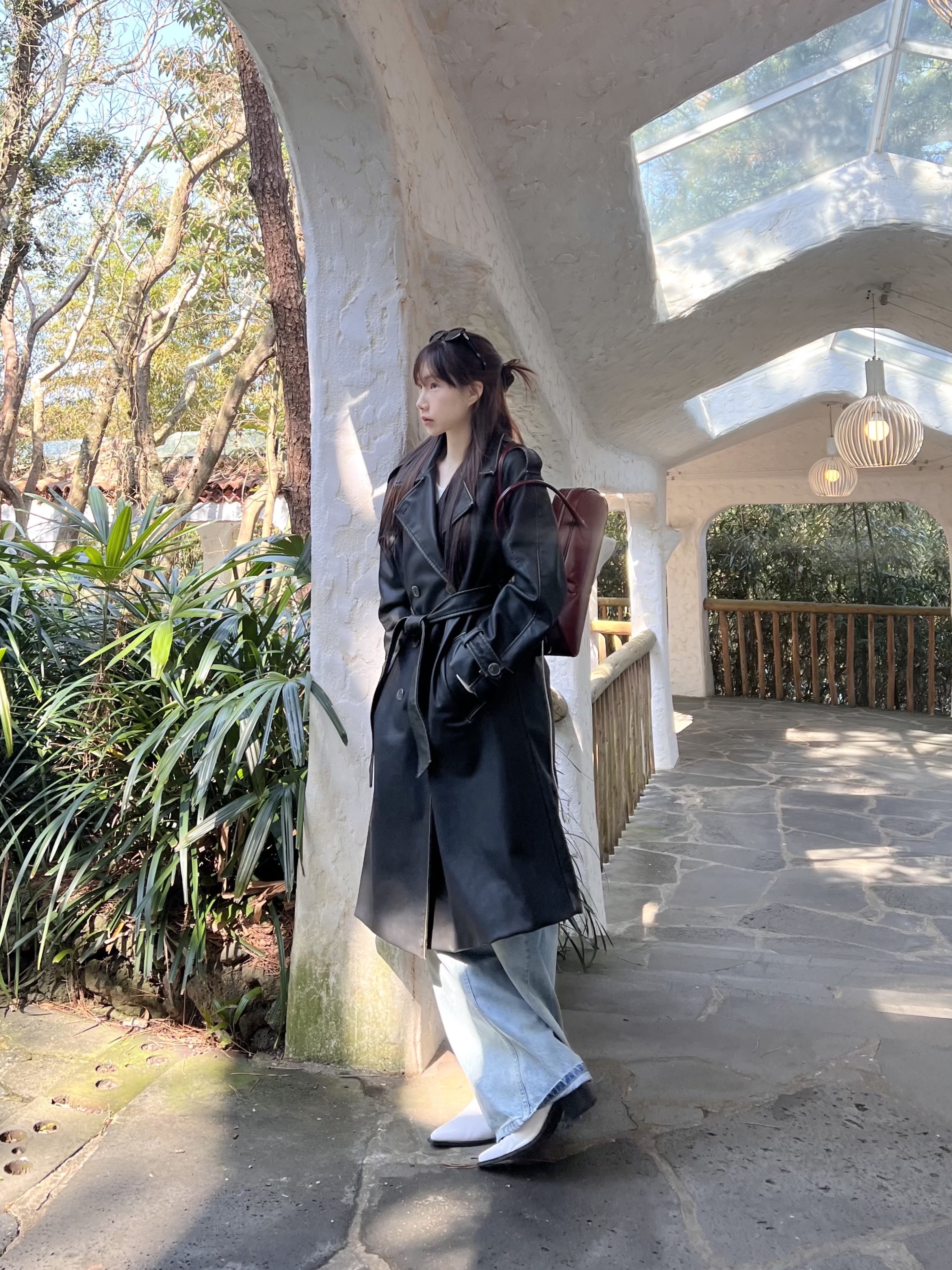 Fottsfotts Bowling Bag Burgundy, Gentle Monster Le 01 Black 착용 스타일 - 1