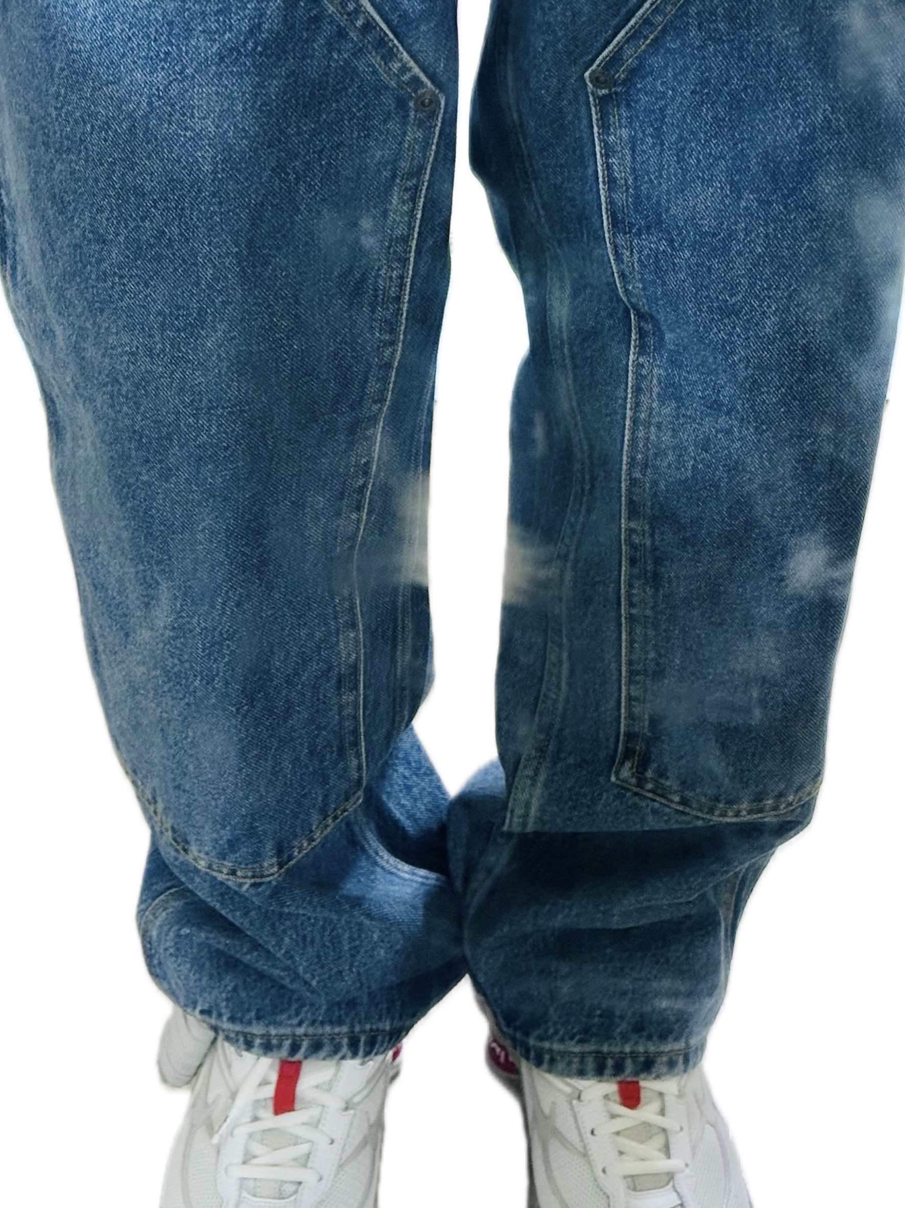 Supreme Double Knee Painter Pant Washed Indigo - 24SS, Nike x Supreme Shox Ride 2 SP White 착용 스타일 - 2