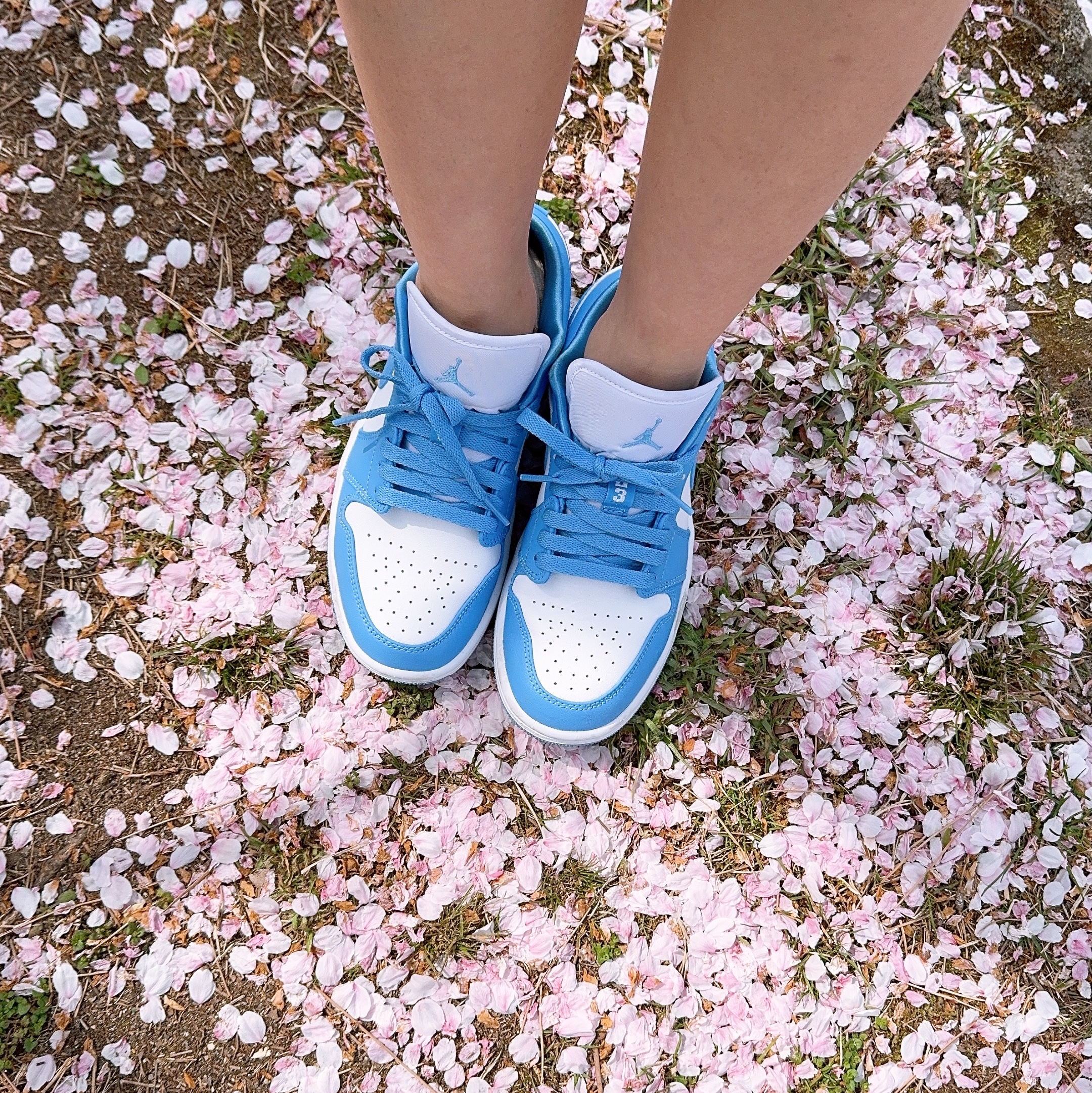 (W) Jordan 1 Low UNC University Blue 착용 스타일