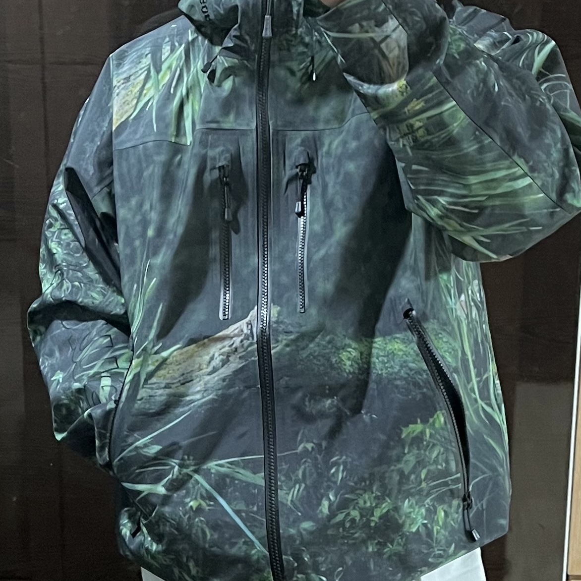 Supreme Gore-Tex Taped Seam Shell Jacket Kermit The Frog - 24SS 착용 스타일