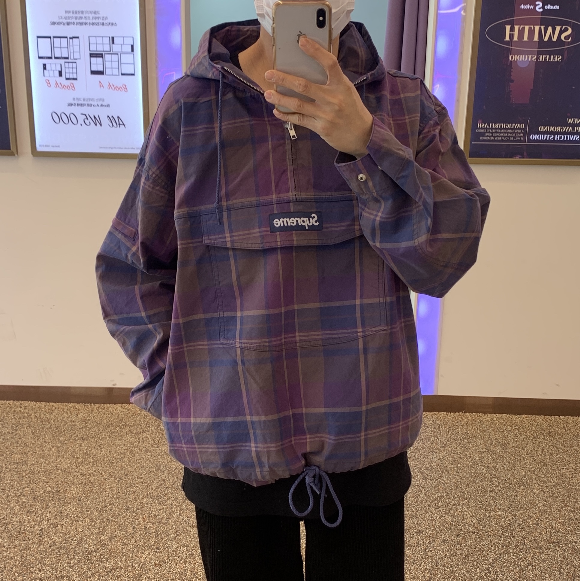 Supreme Cotton Utility Anorak Plaid - 24SS 착용 스타일 - 1