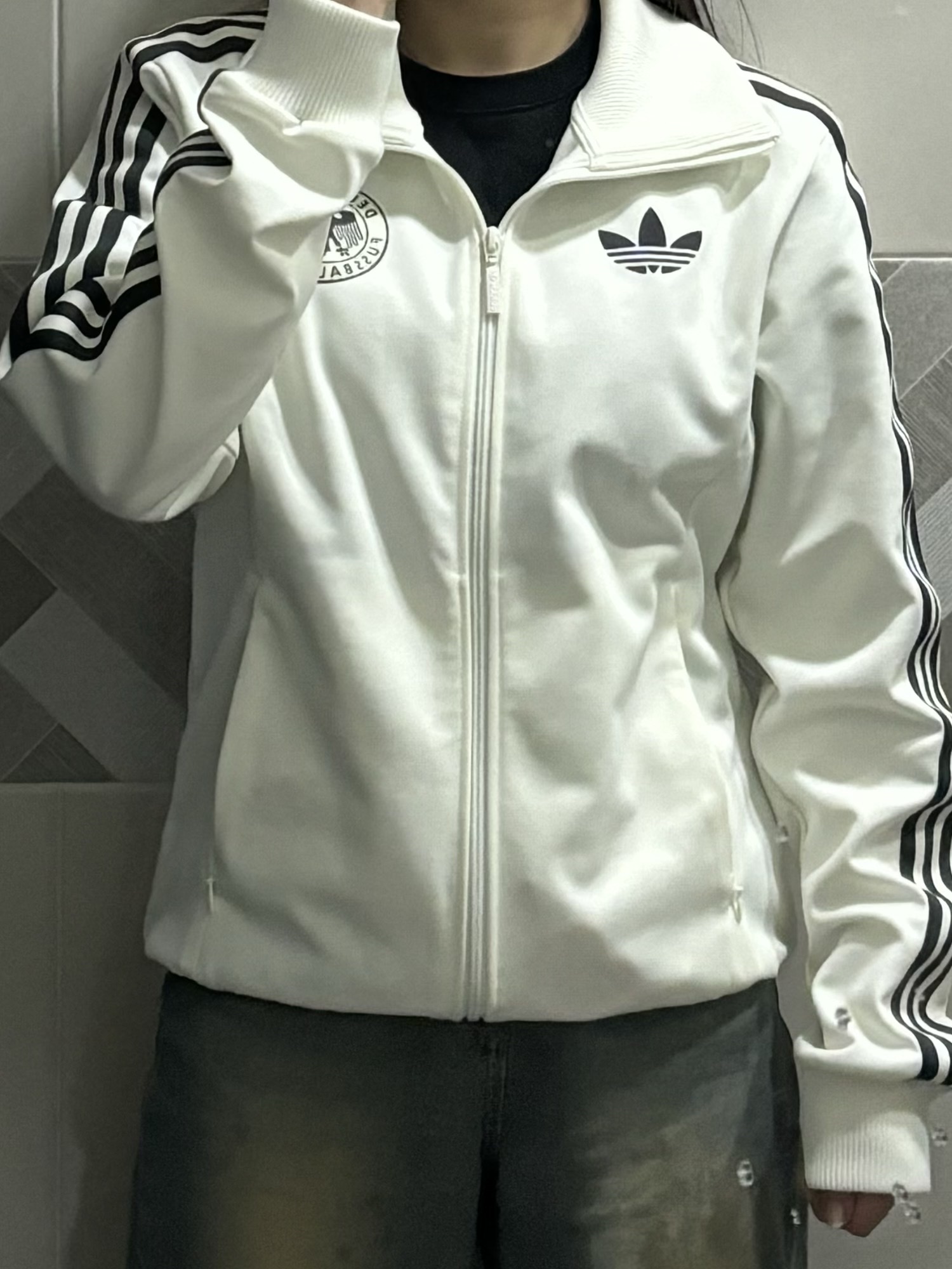 Adidas German Beckenbauer Track Top Off White - KR Sizing 착용 스타일