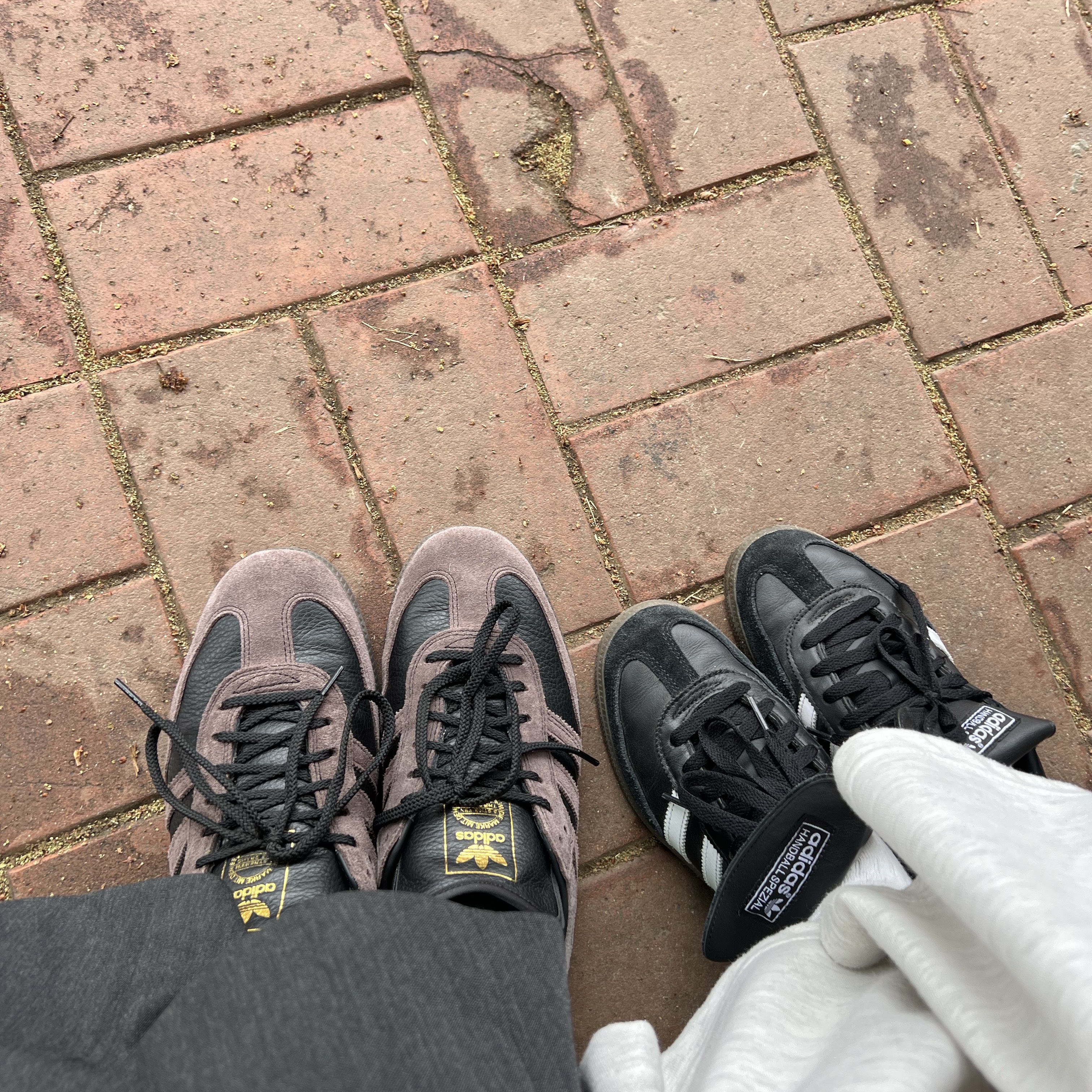 Adidas x Kader Samba ADV Brown, Adidas Spezial Handball Core Black Cloud White 착용 스타일